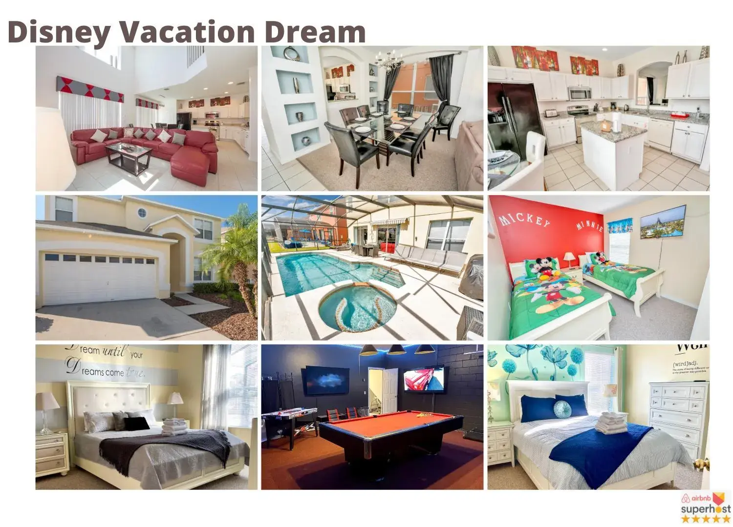 Disney Dream with Hot Tub, Pool, Xbox, Games Room, Lakeview, 10 min to Disney, Clubhouse Disney Dream with Hot Tub, Pool, Xbox, Games Room, Lakeview, 10 min to Disney, Clubhouse