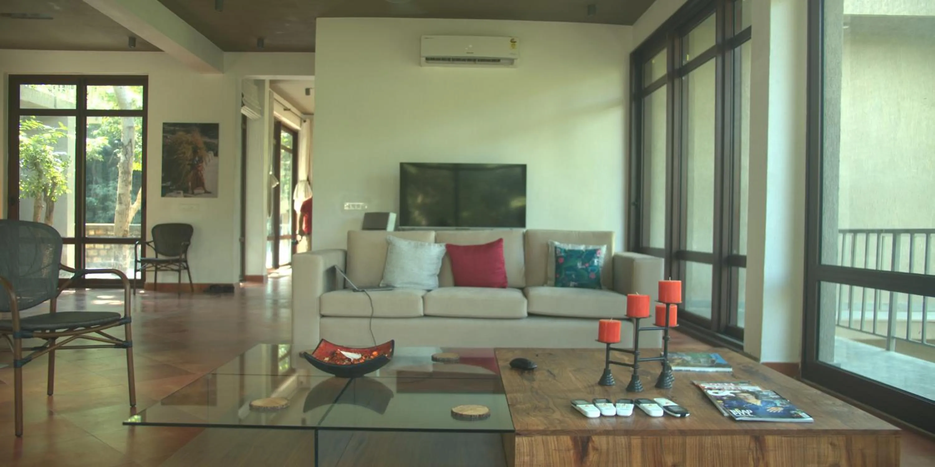 Dining area in Atali Ganga Resort, Rishikesh