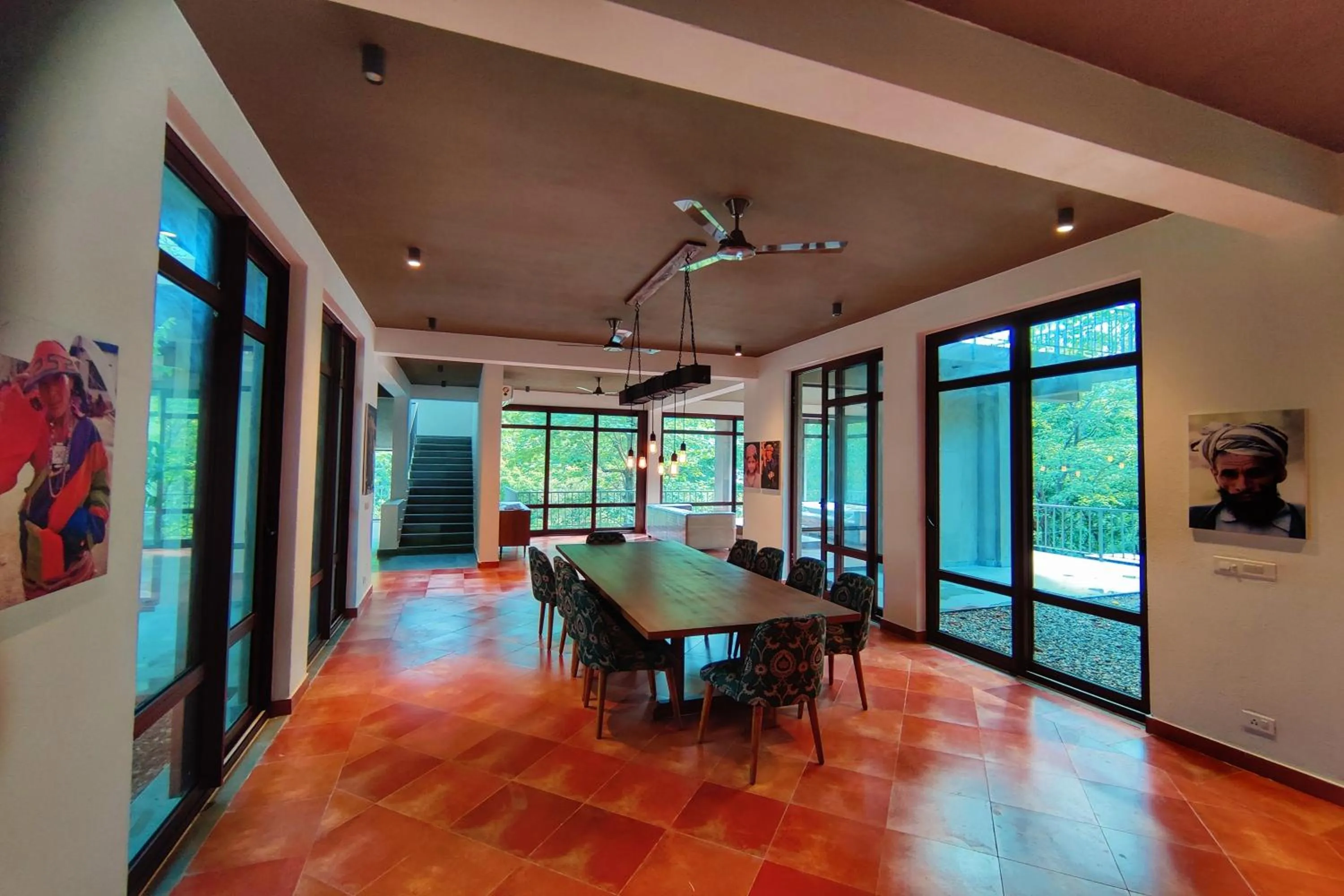 Dining area in Atali Ganga Resort, Rishikesh