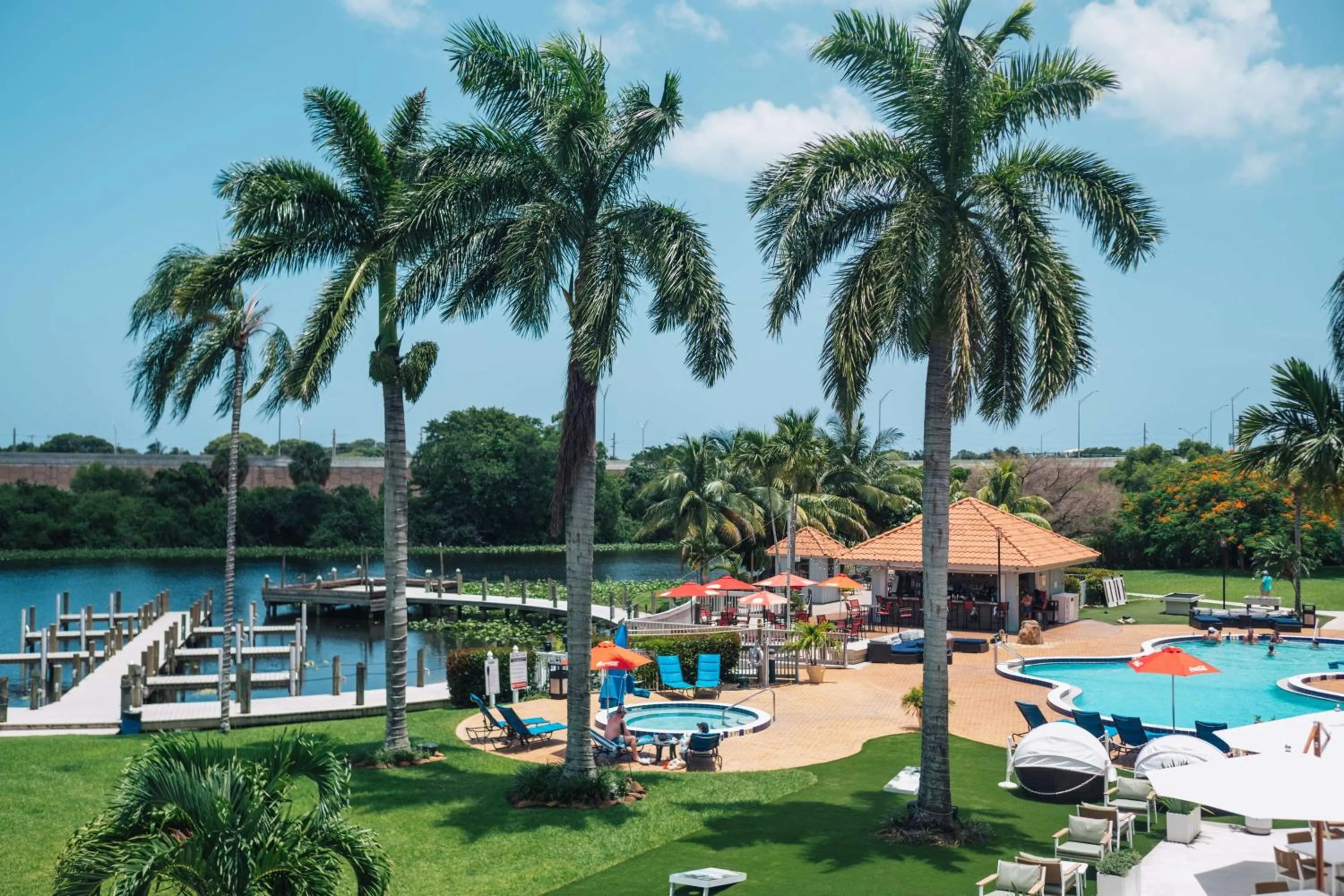 Pool view in Hilton Palm Beach PBI