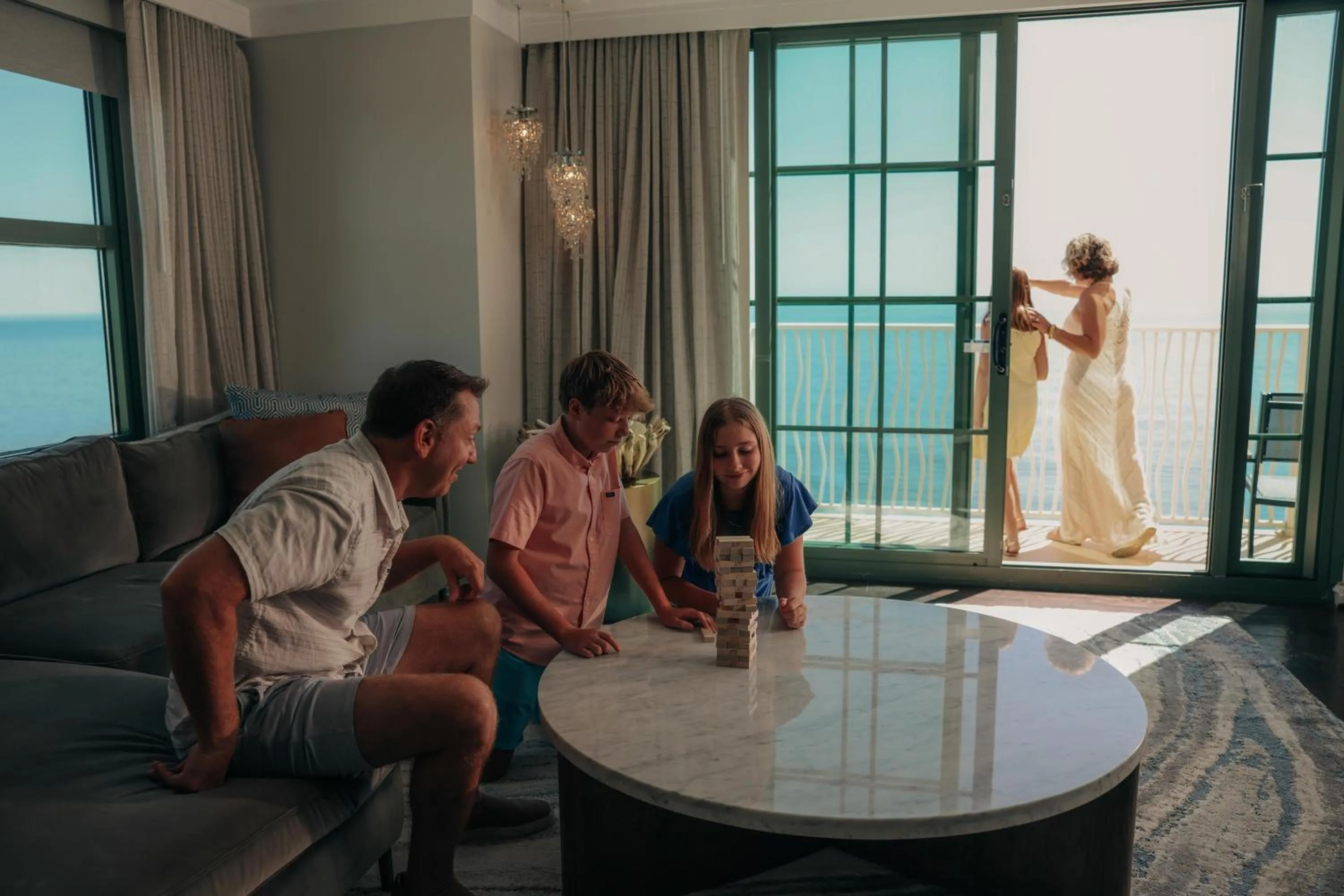 Living room in Hilton Virginia Beach Oceanfront
