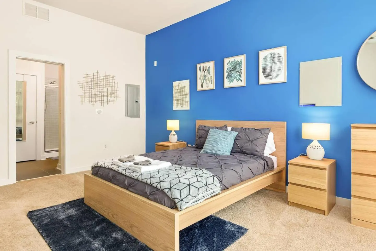 Bed in Trifecta City Loft Uptown CLT Superhost