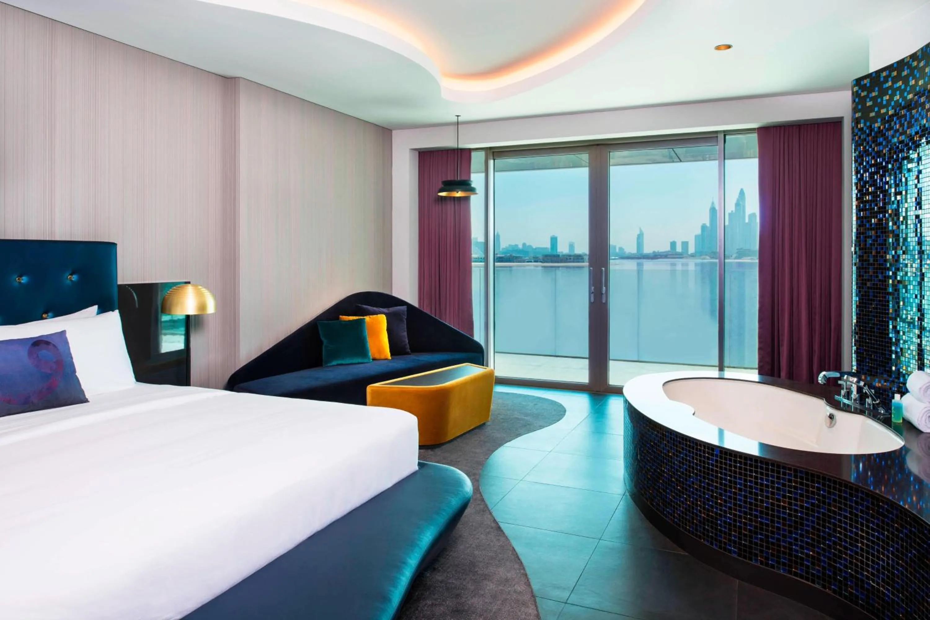 Bedroom, Bed in W Dubai - The Palm