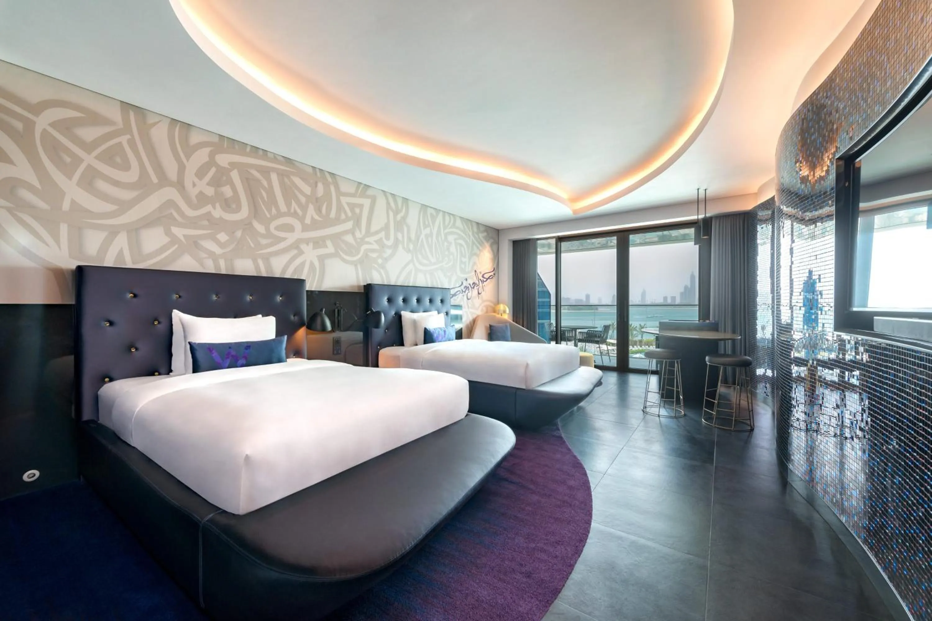 Bedroom, Bed in W Dubai - The Palm