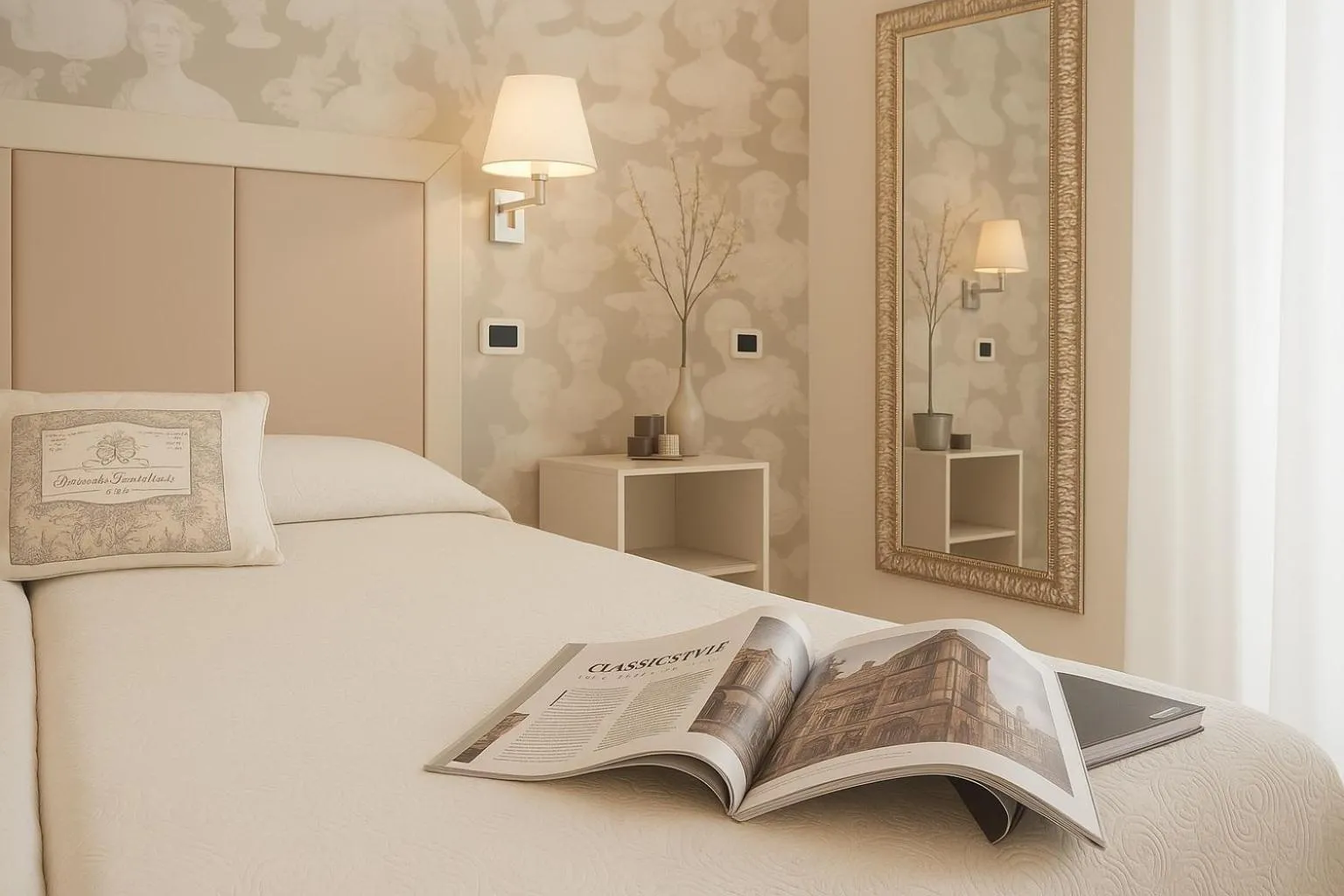 Decorative detail, Bed in Hotel Darsena