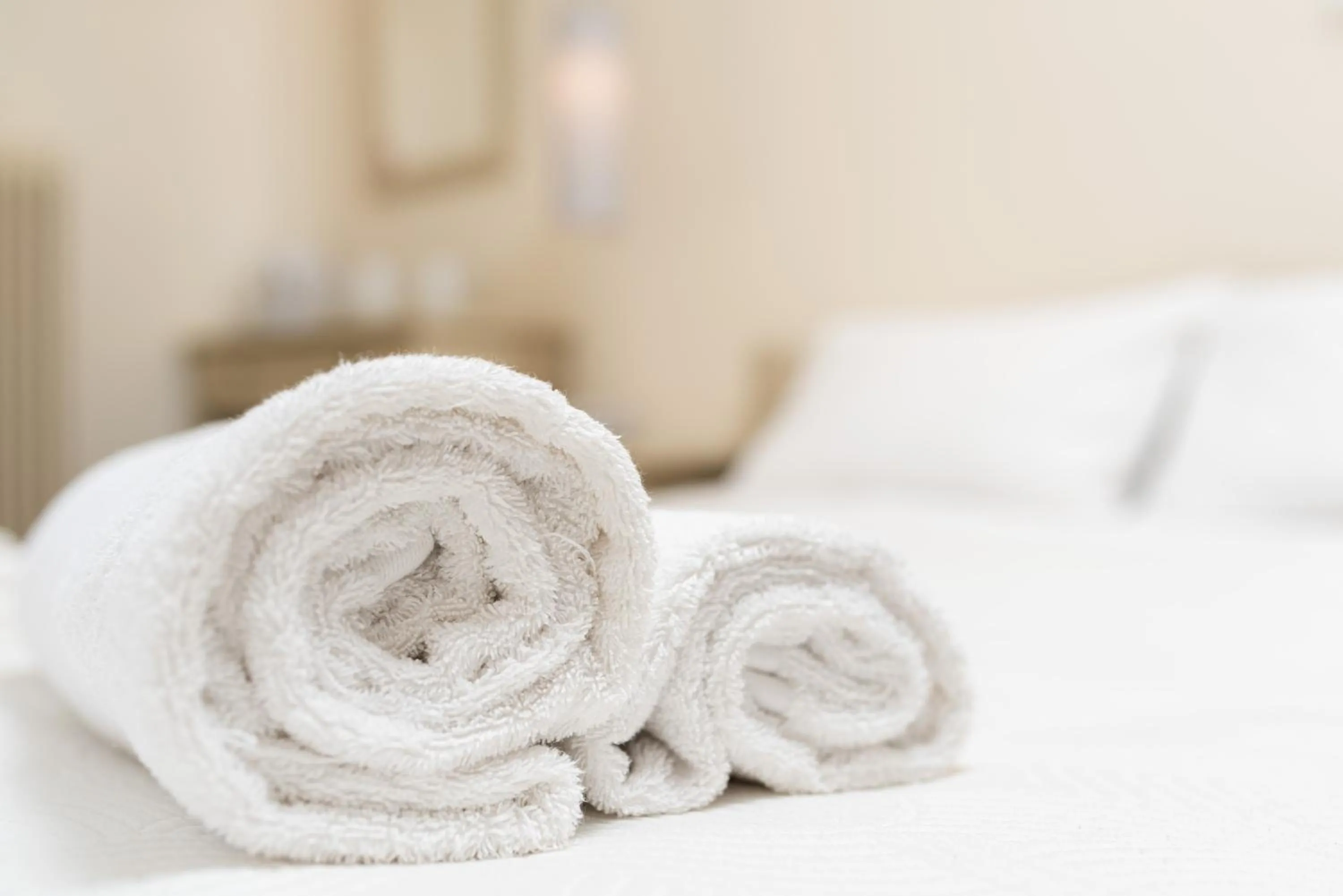 towels, Bed in Galini Hotel
