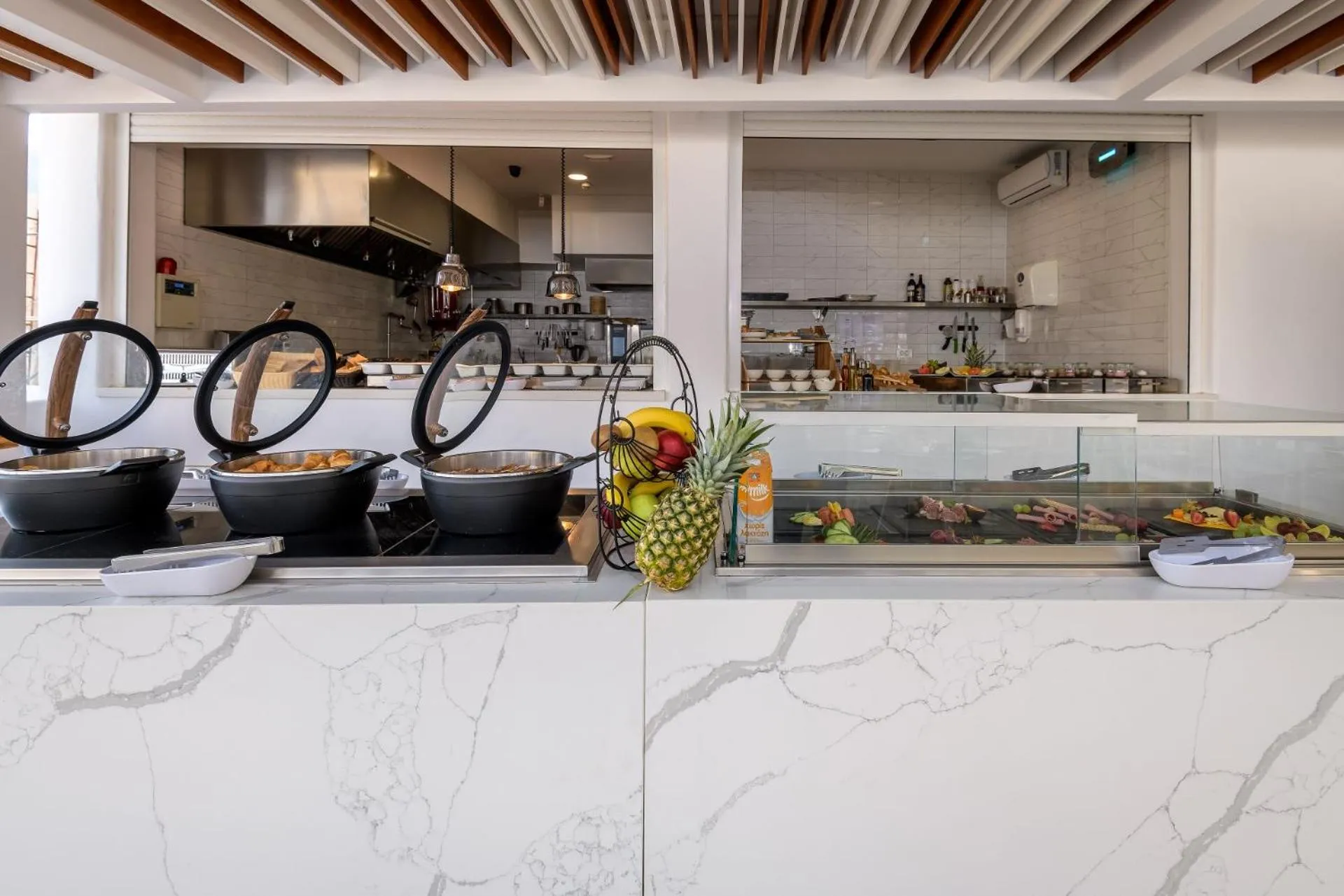 Buffet breakfast in Kantouni Beach Boutique Hotel