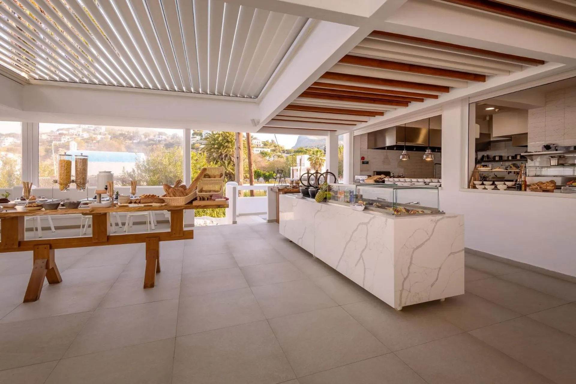 Buffet breakfast in Kantouni Beach Boutique Hotel