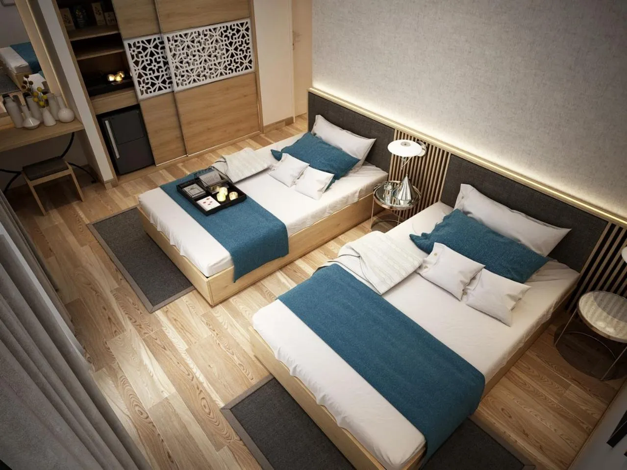 Bed in Villas at Oceanami Resort