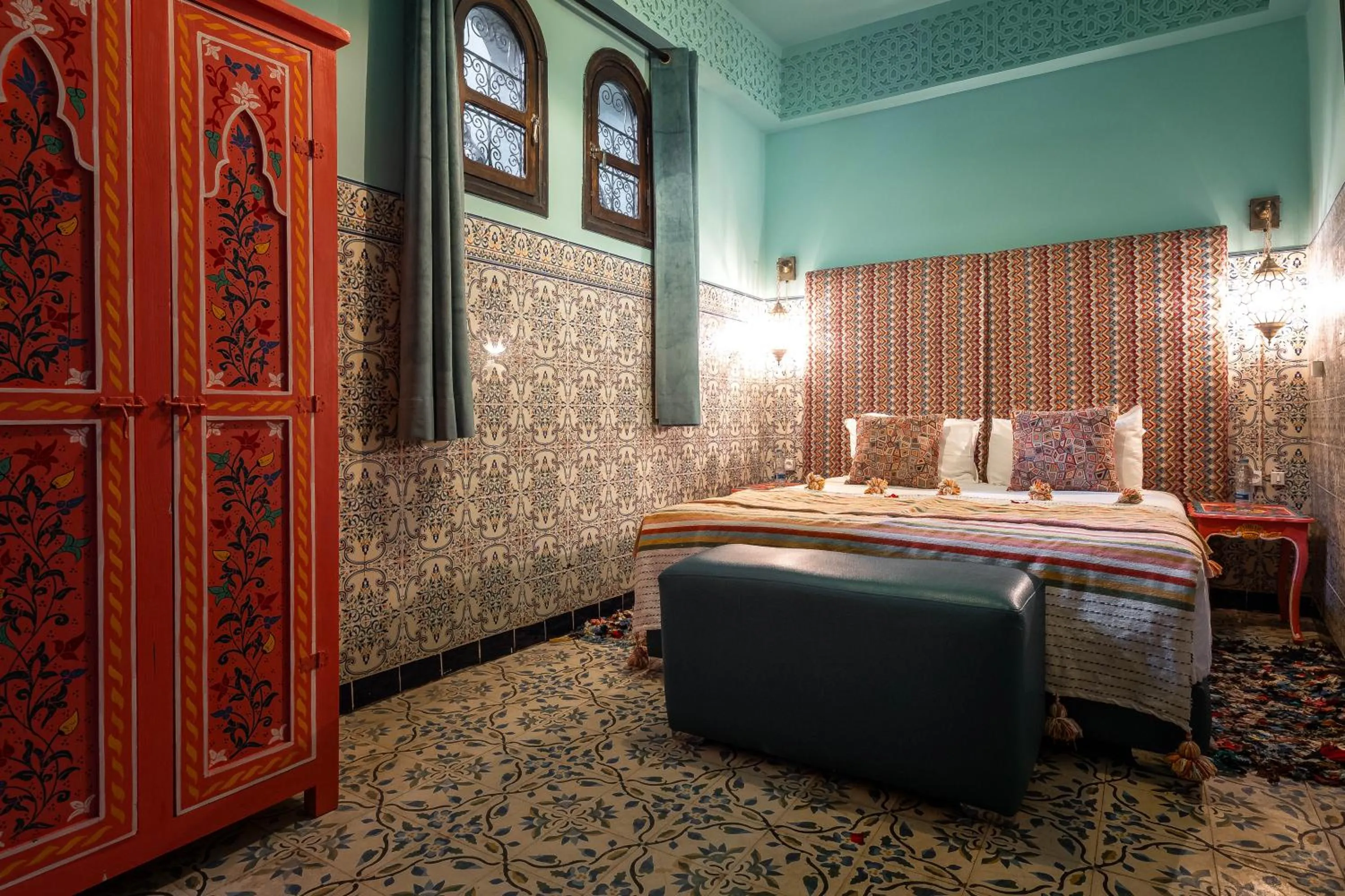 Bed in Dar Khmissa Riad & Spa