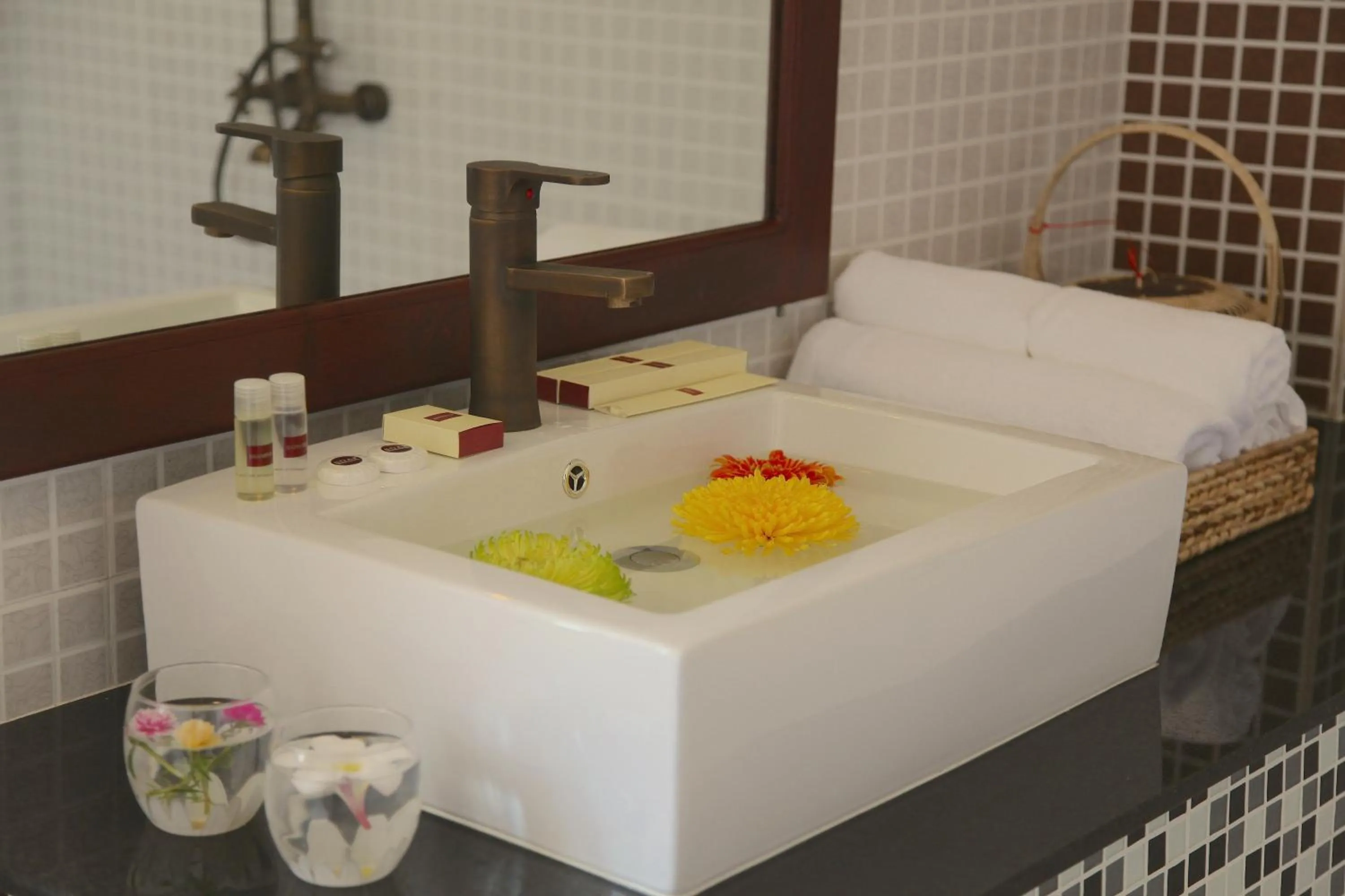 Bathroom, Bed in Delux Villa