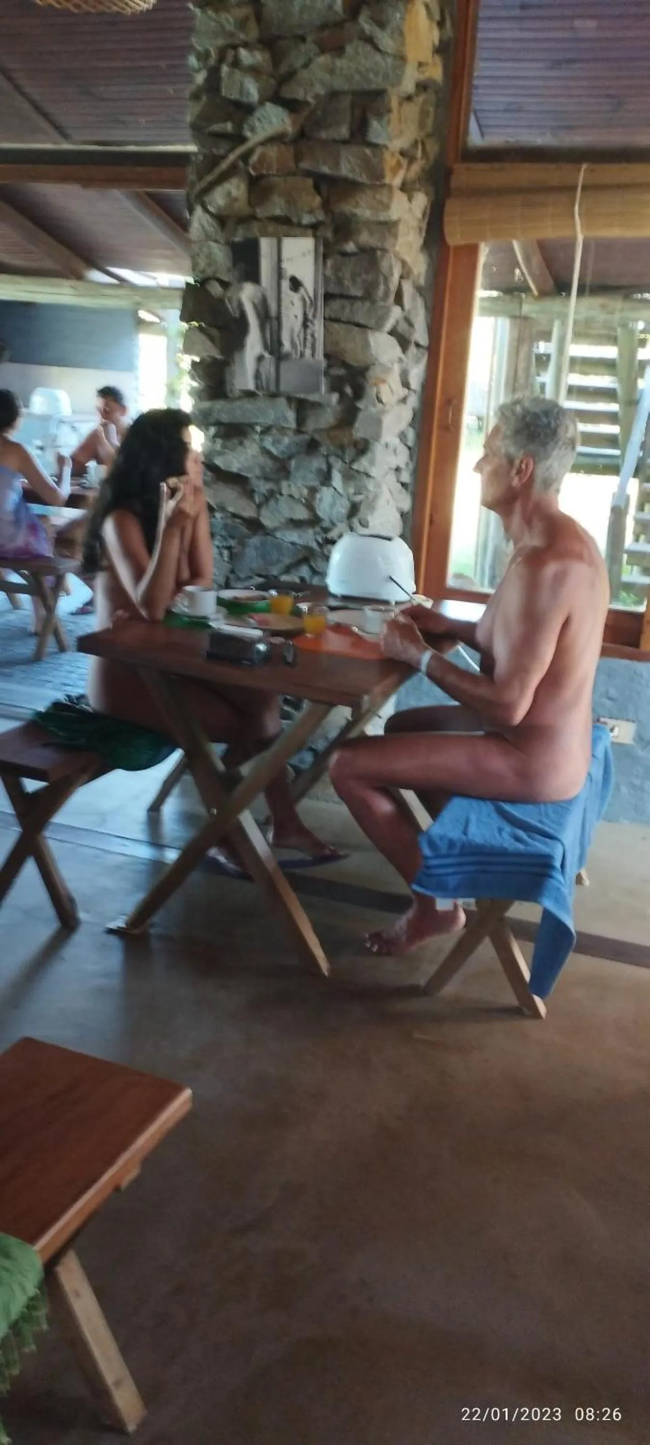 Breakfast in Hotel El Refugio nudista naturista opcional