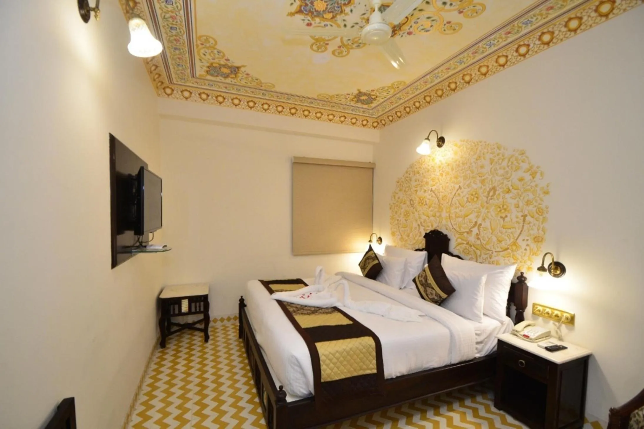 Bedroom, Bed in Nirbana Palace - A Heritage Hotel and Spa