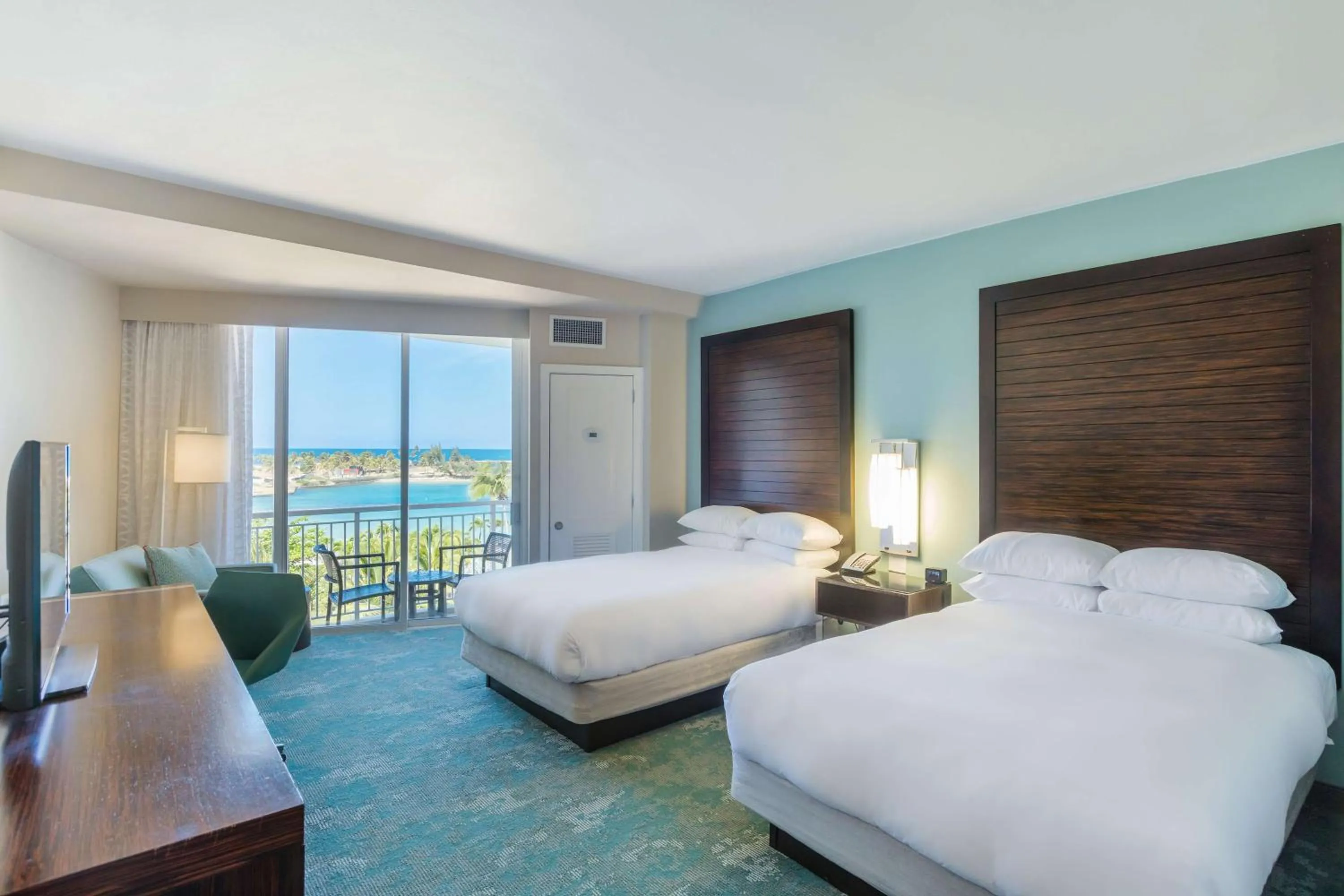 Bed in Caribe Hilton