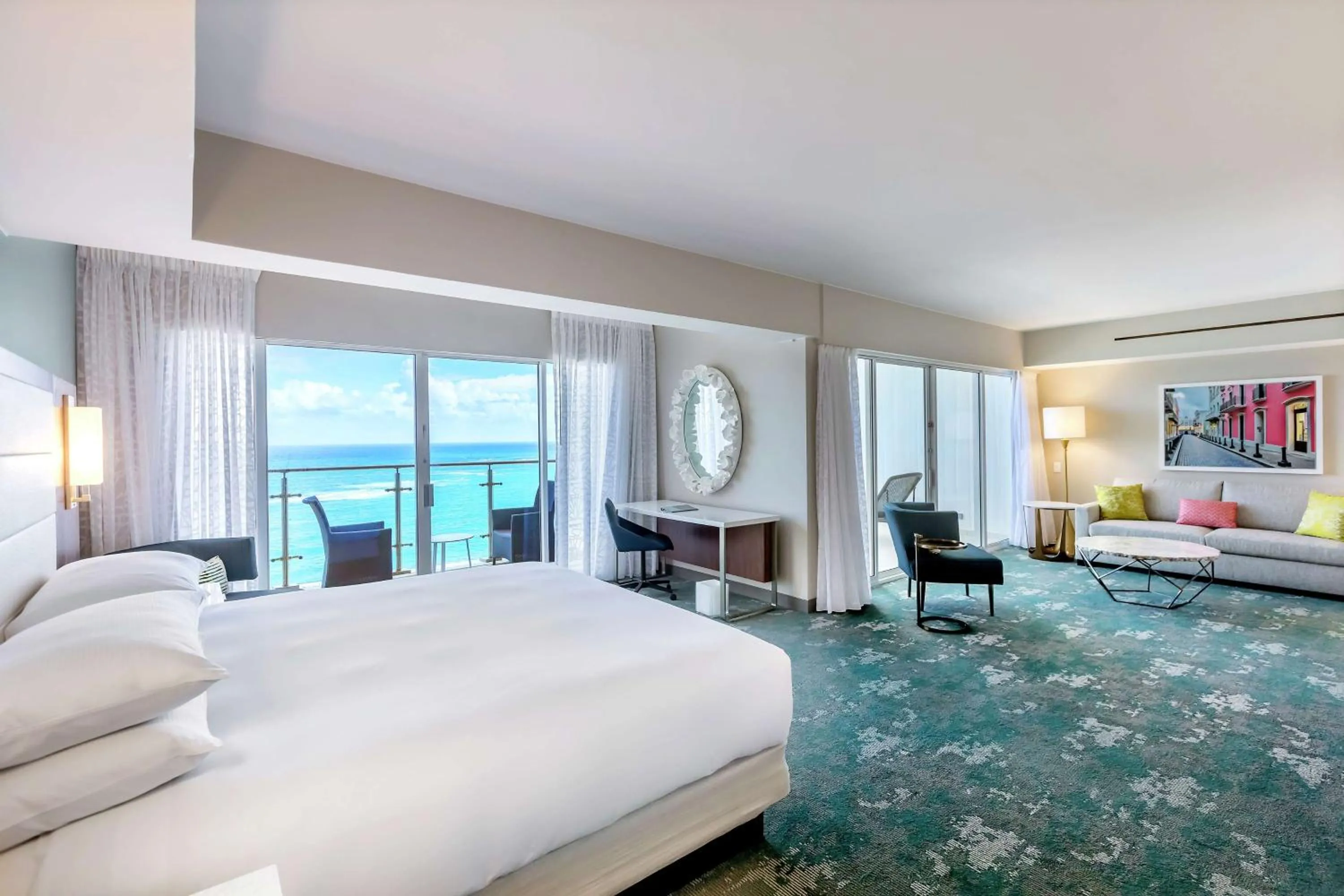 Bed in Caribe Hilton