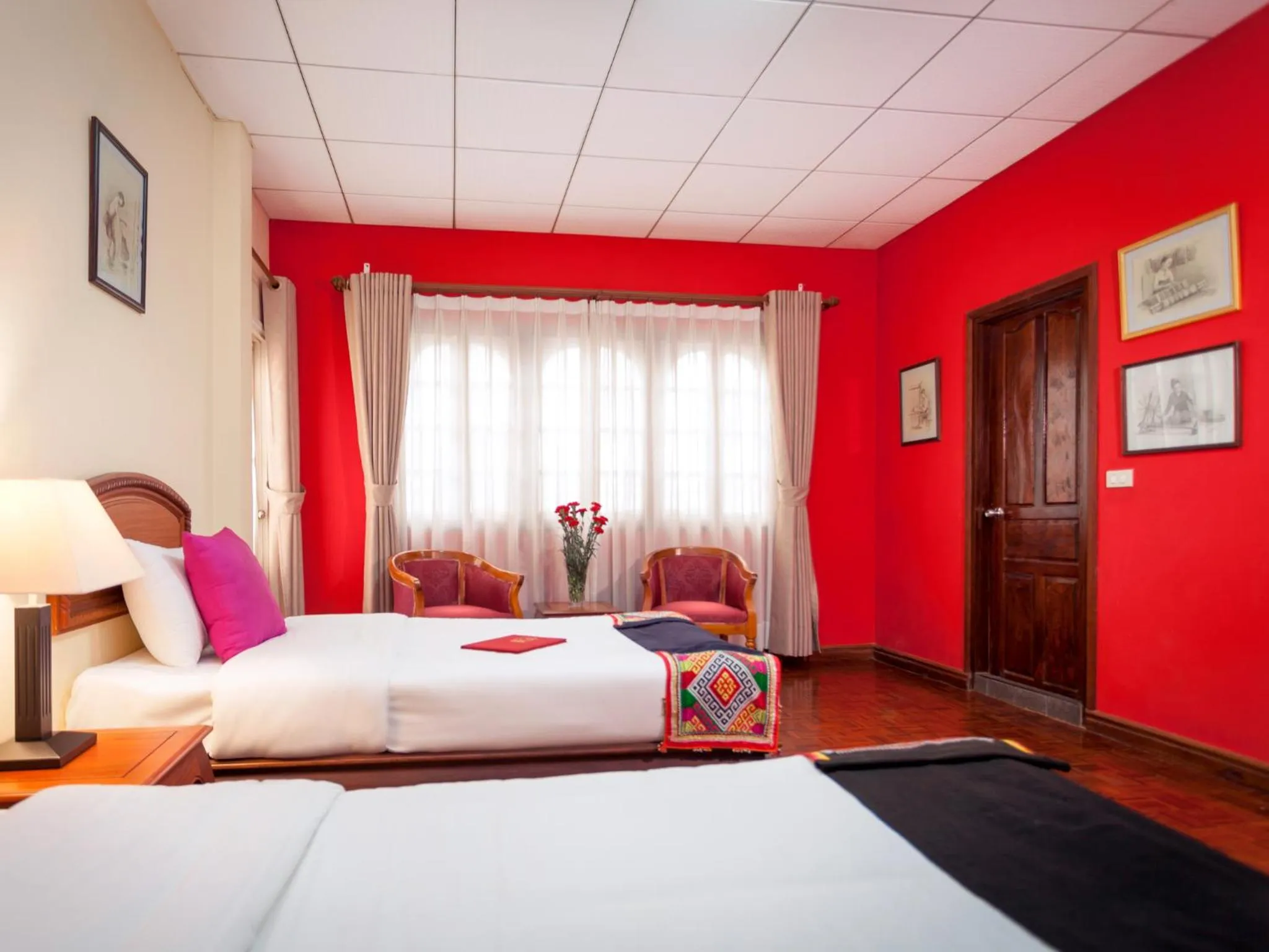 Bed in Chandara Boutique Hotel