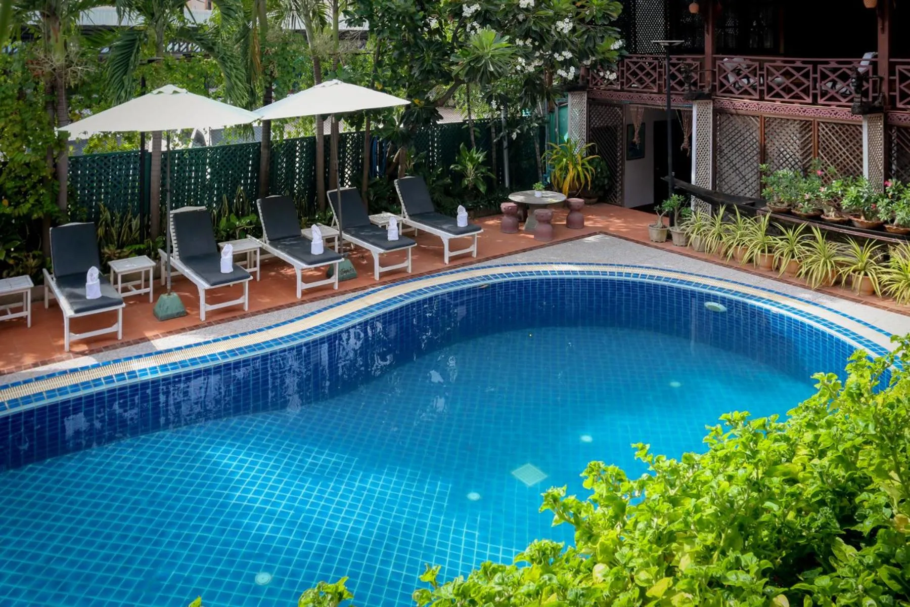 Pool view in Chandara Boutique Hotel