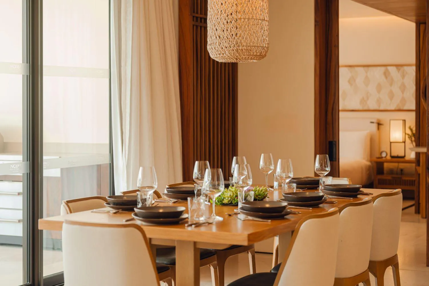 Dining area in Nobu Hotel Los Cabos