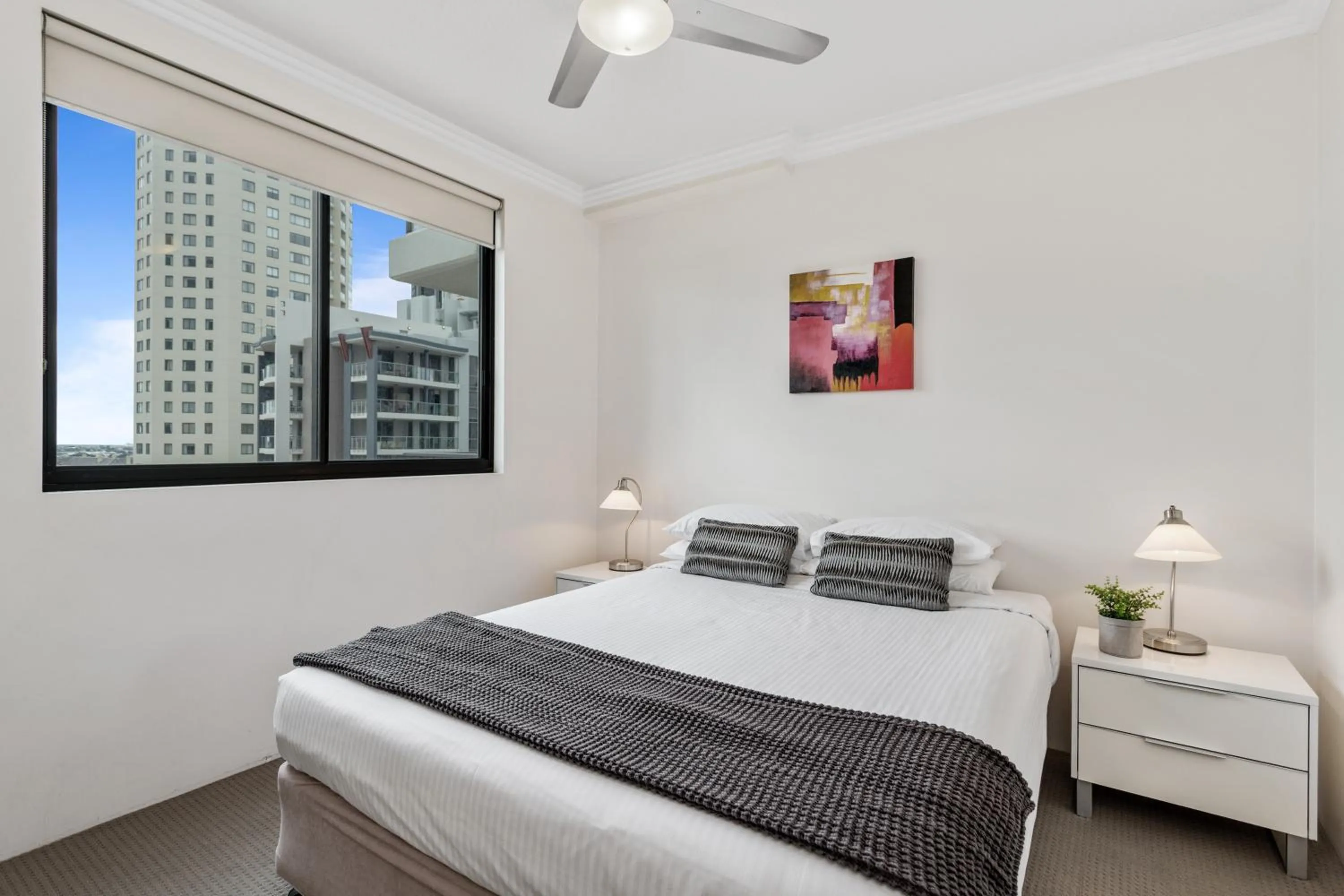 Bed in Republic Apartments Brisbane City