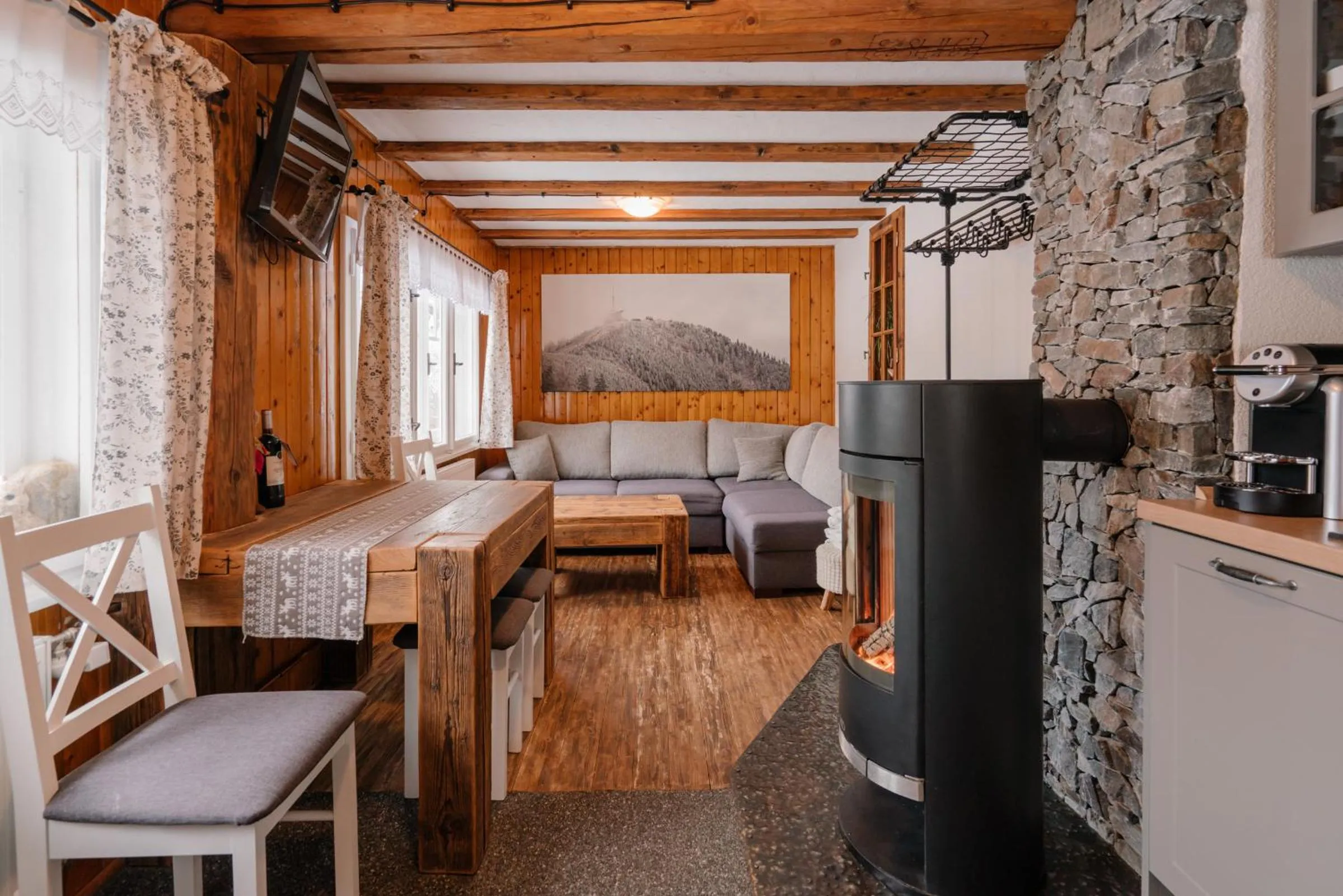 Living room in Chaloupka na stráni