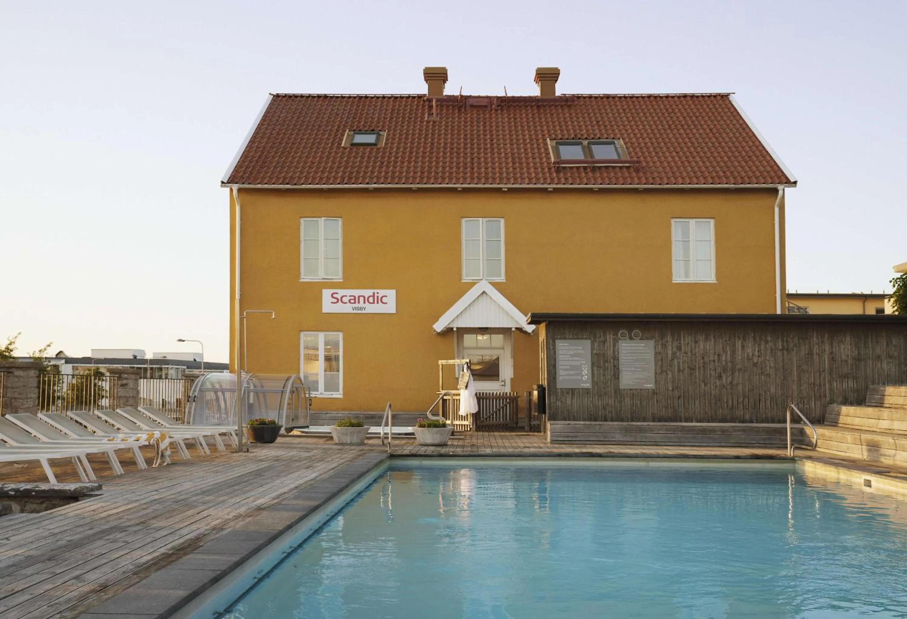Pool view in Scandic Visby