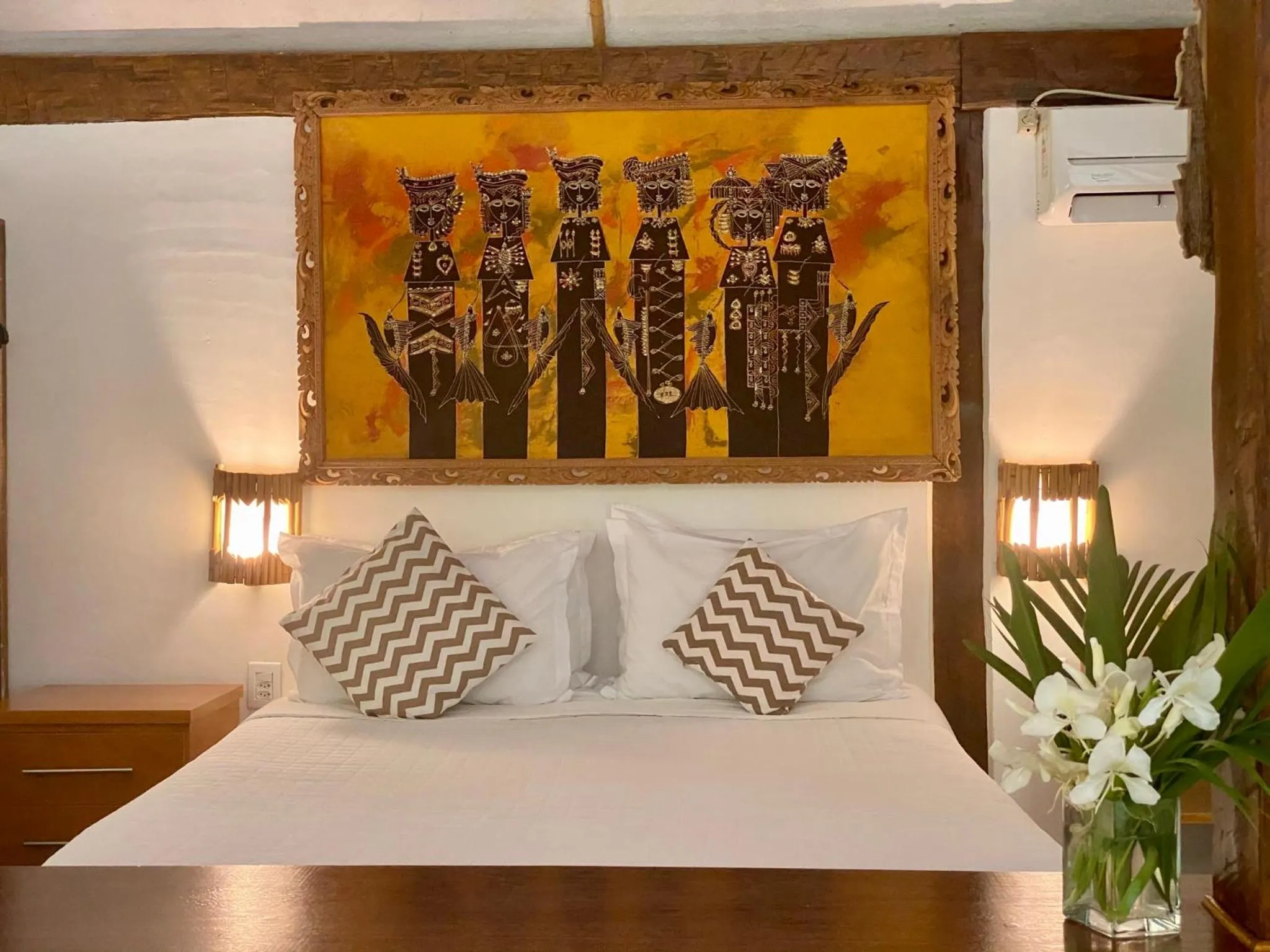 Bed in Pousada Bungalow