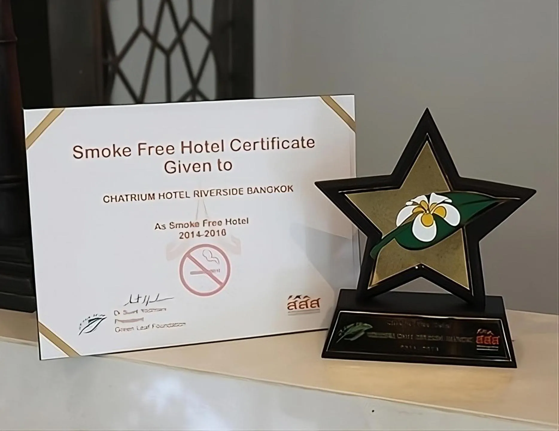 Certificate/Award in Chatrium Hotel Riverside Bangkok