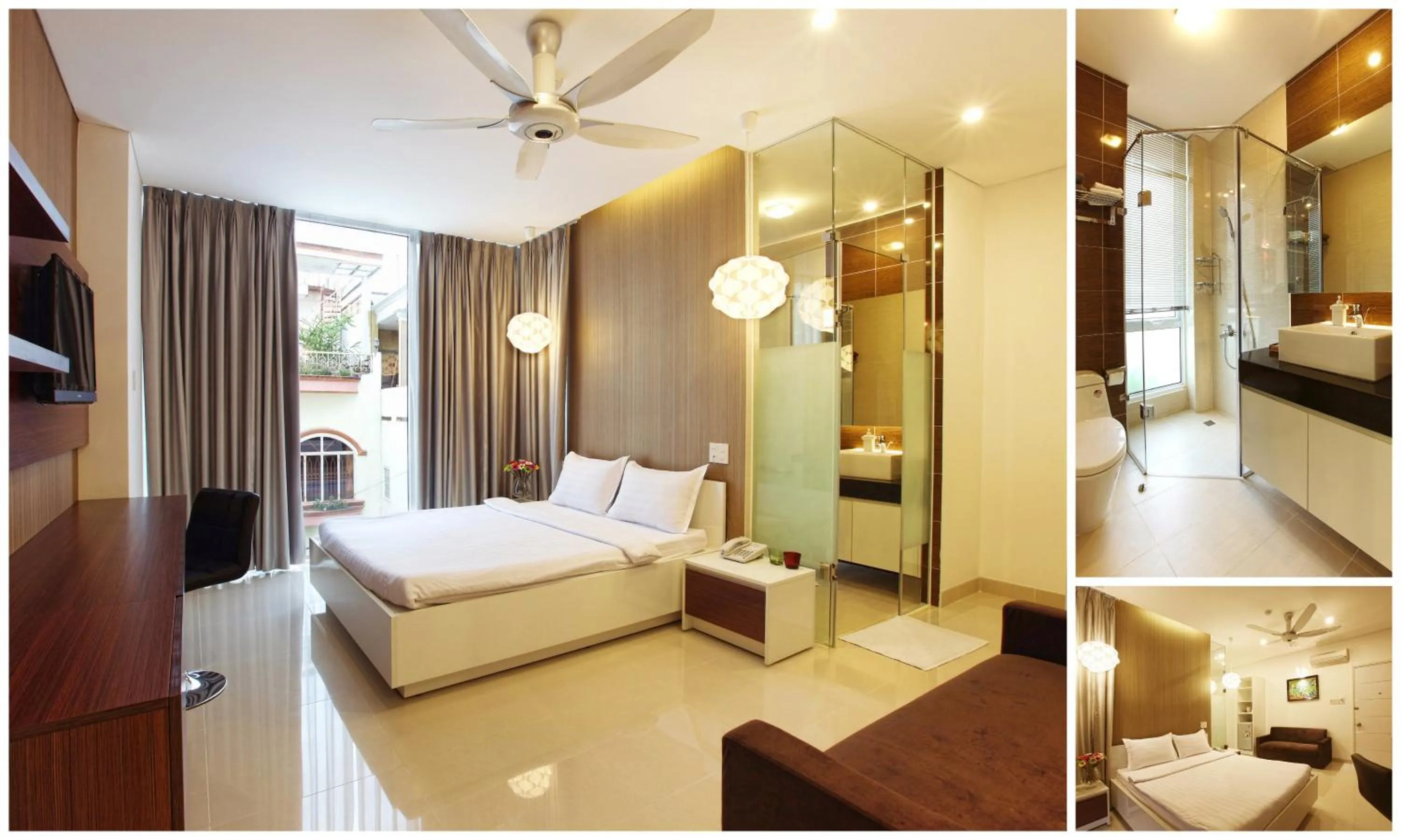 Photo of the whole room, Bed in Yellow House Saigon