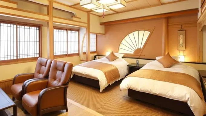 Bed in Ryokan Shinsen