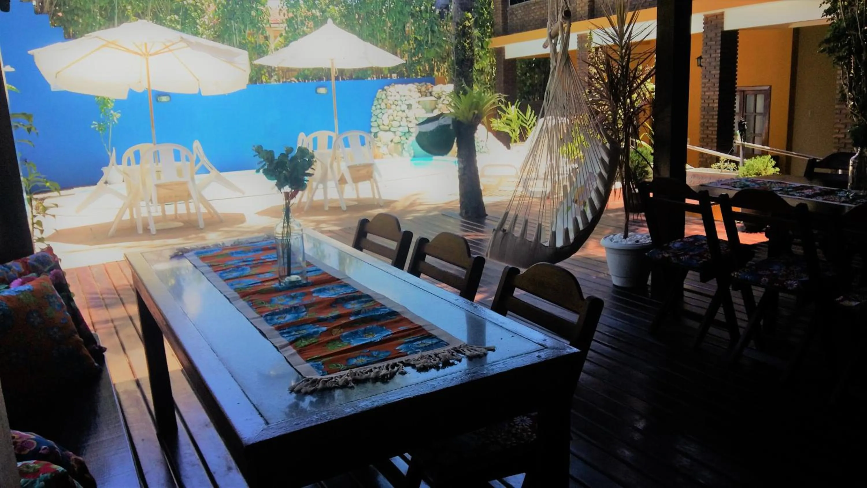 Pool view in Pousada A Flor da Terra