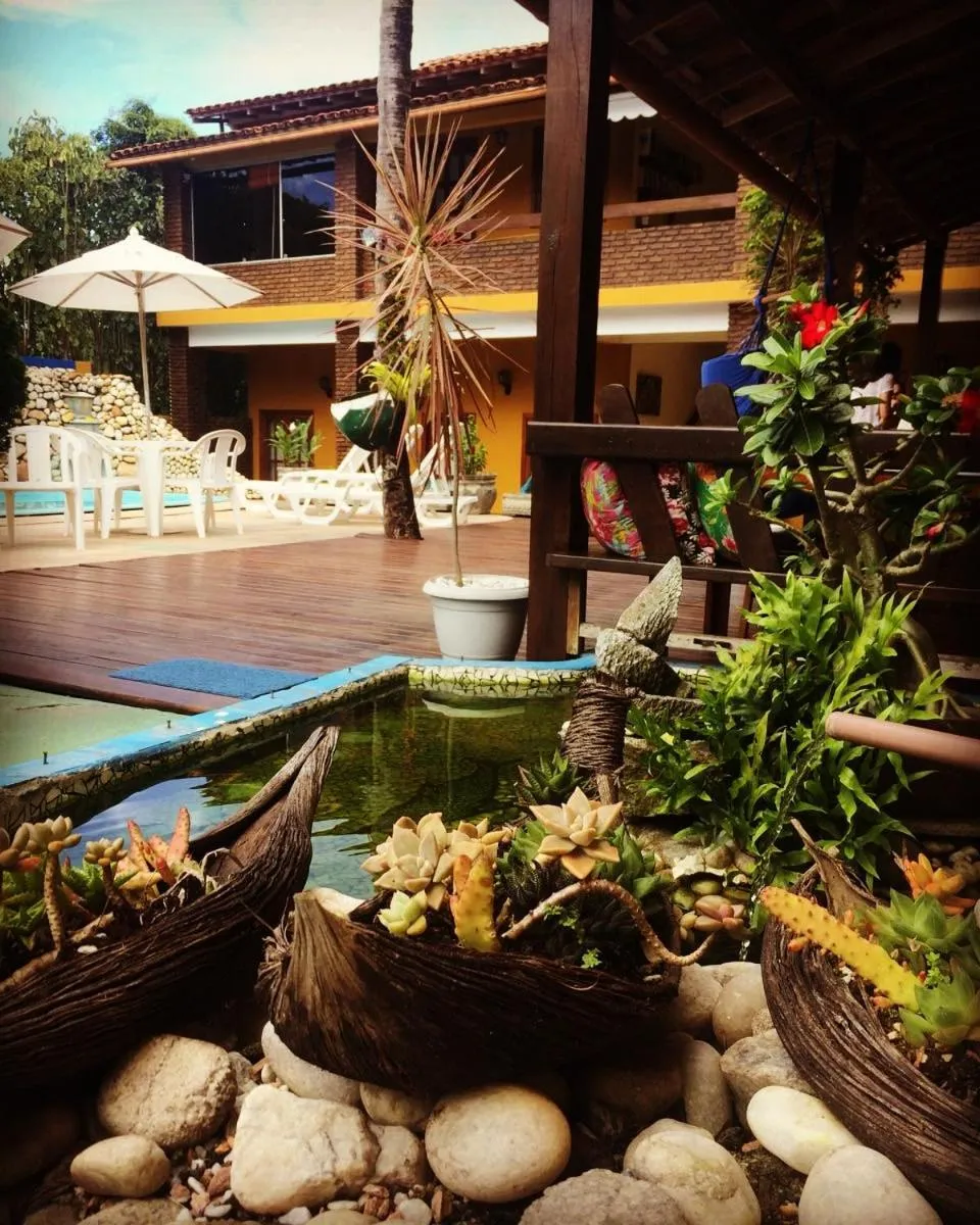 Pool view in Pousada A Flor da Terra