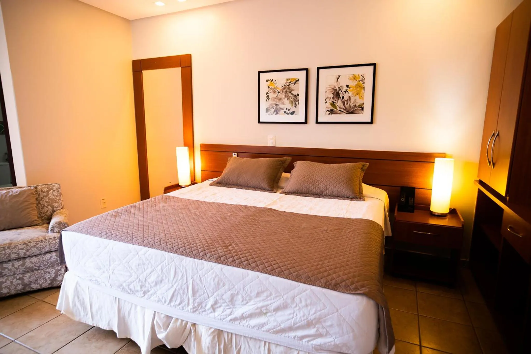 Bed in Hotel das Palmeiras