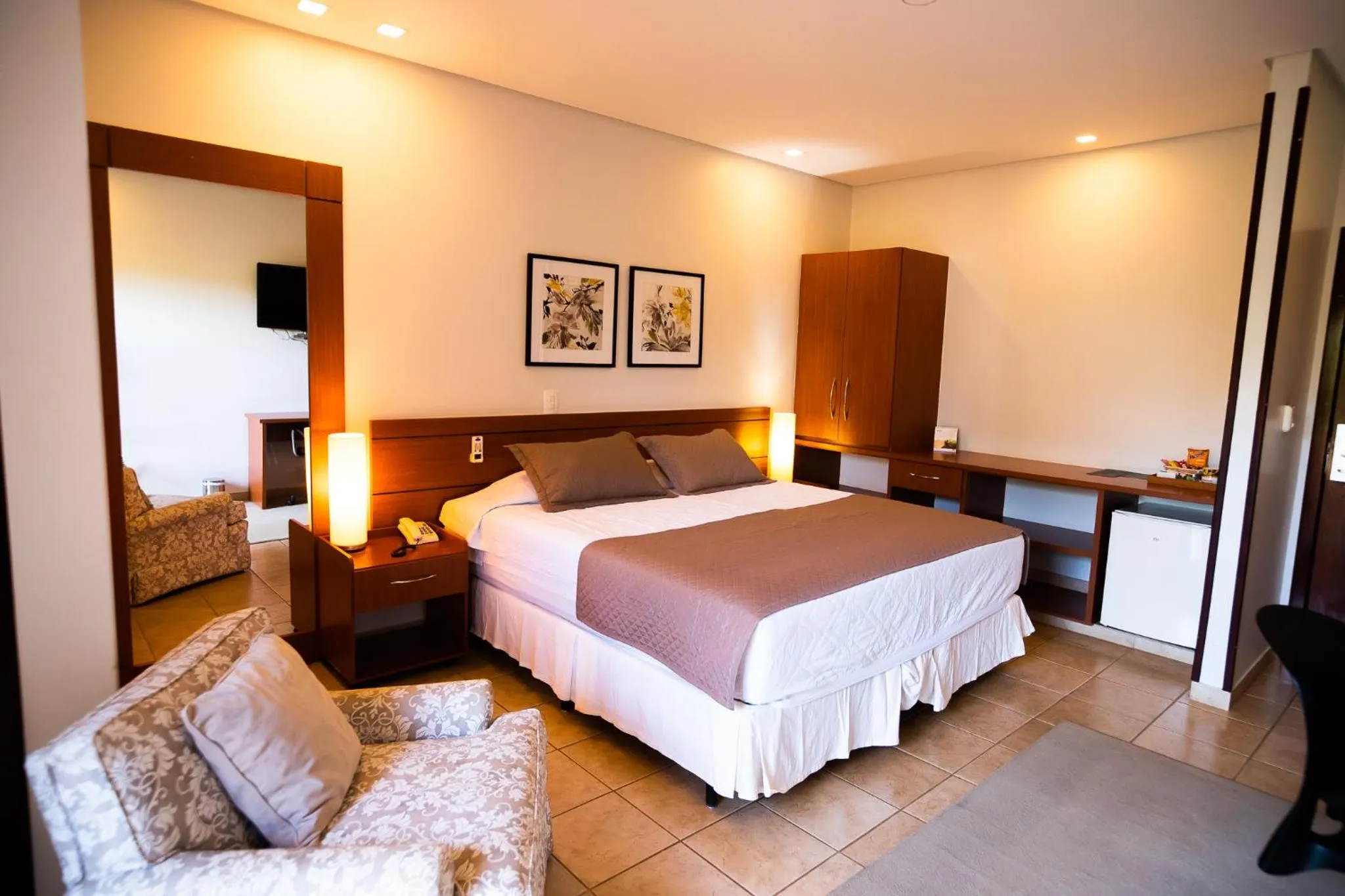 Bed in Hotel das Palmeiras