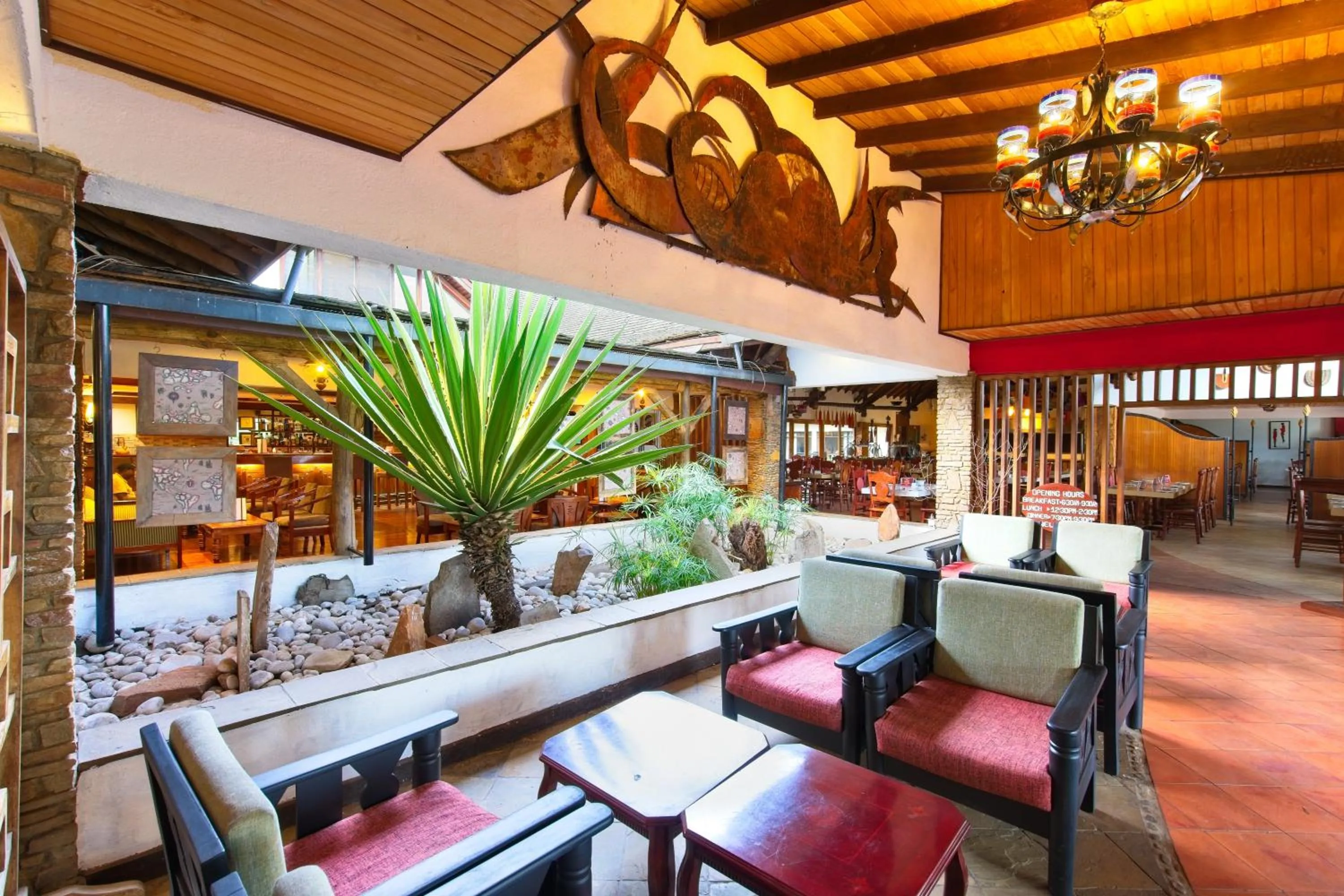 Seating area in Muthu Keekorok Lodge, Maasai Mara, Narok