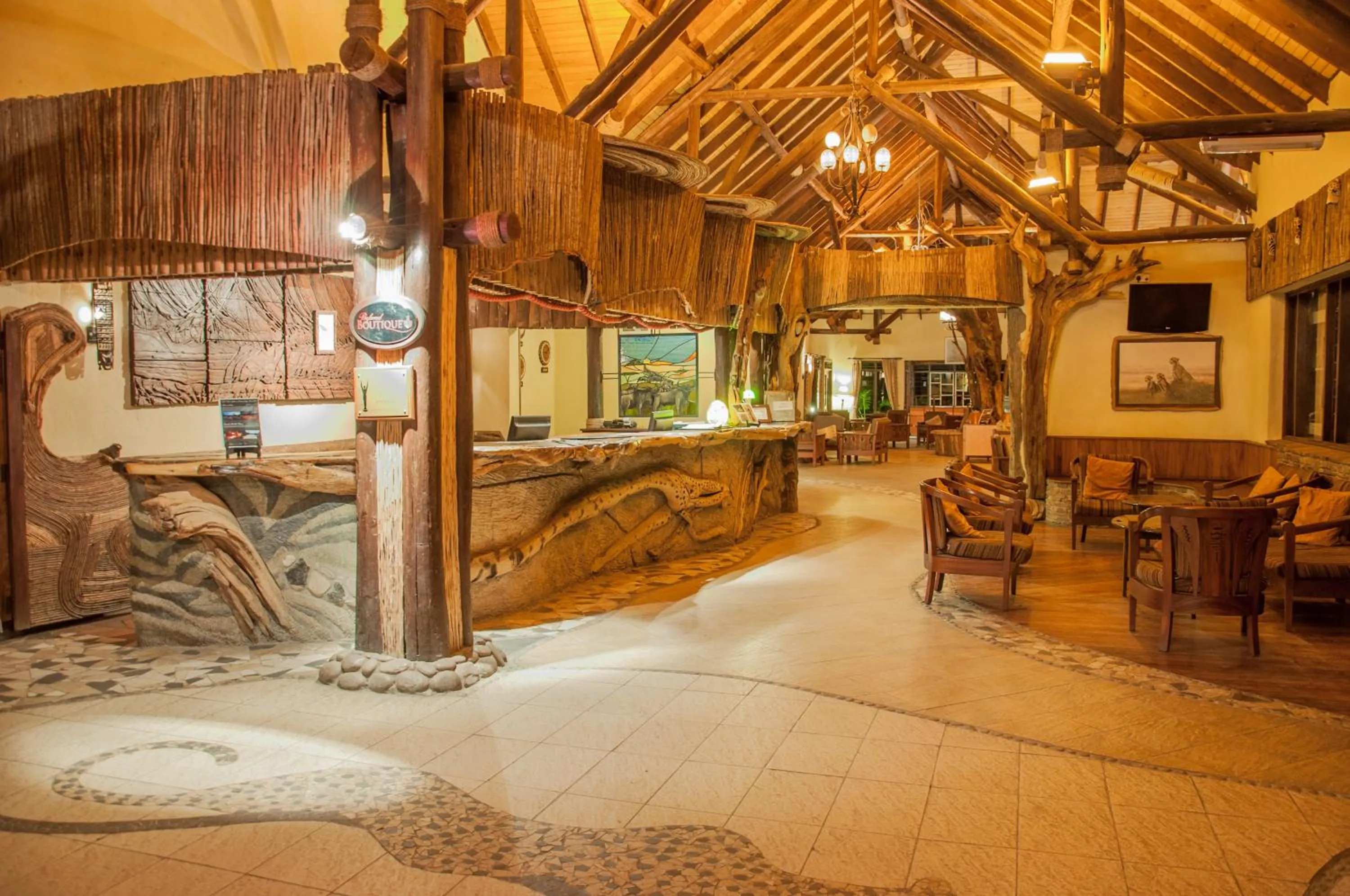 Lobby or reception in Muthu Keekorok Lodge, Maasai Mara, Narok