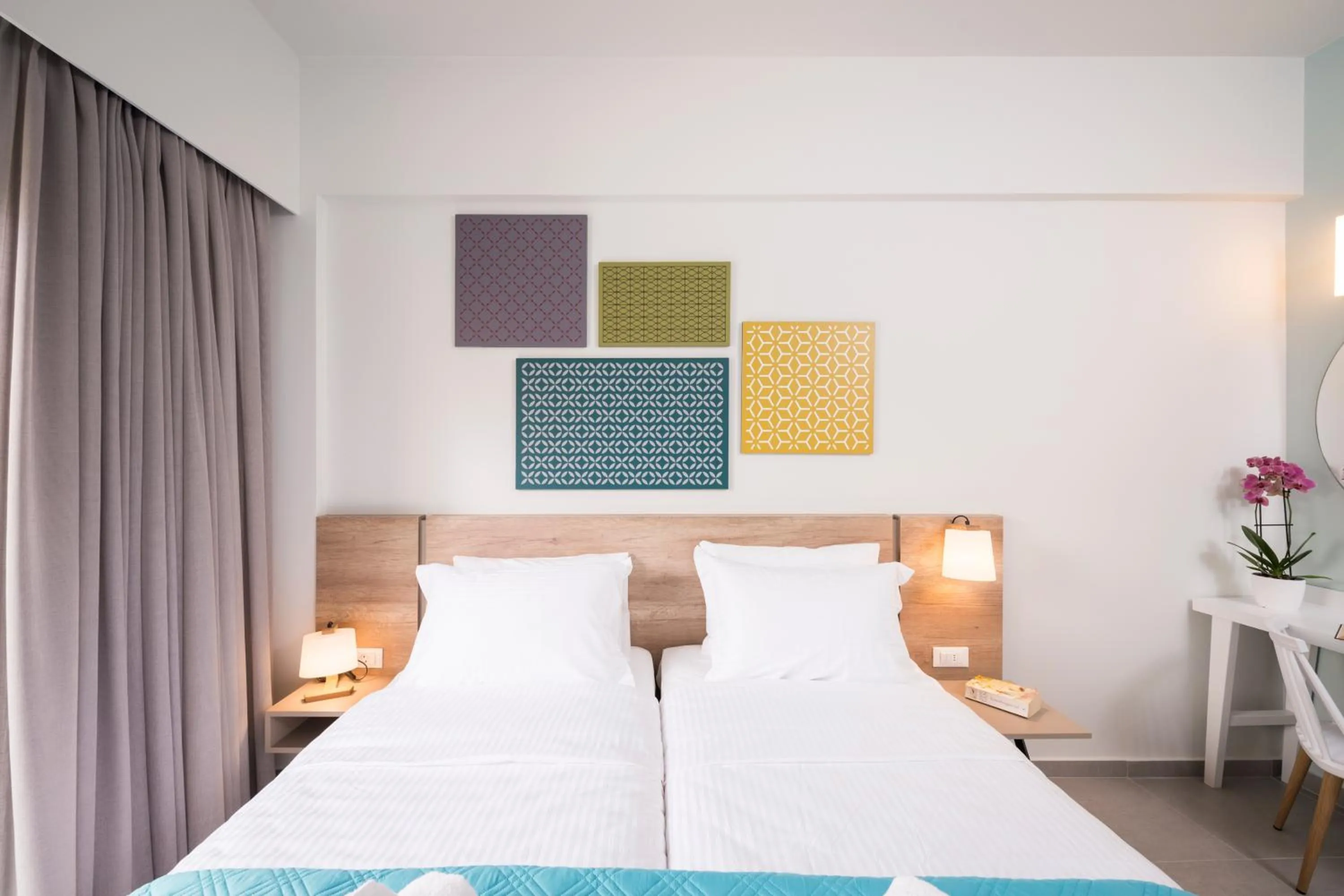 Decorative detail, Bed in IRINI STALOS Apartments