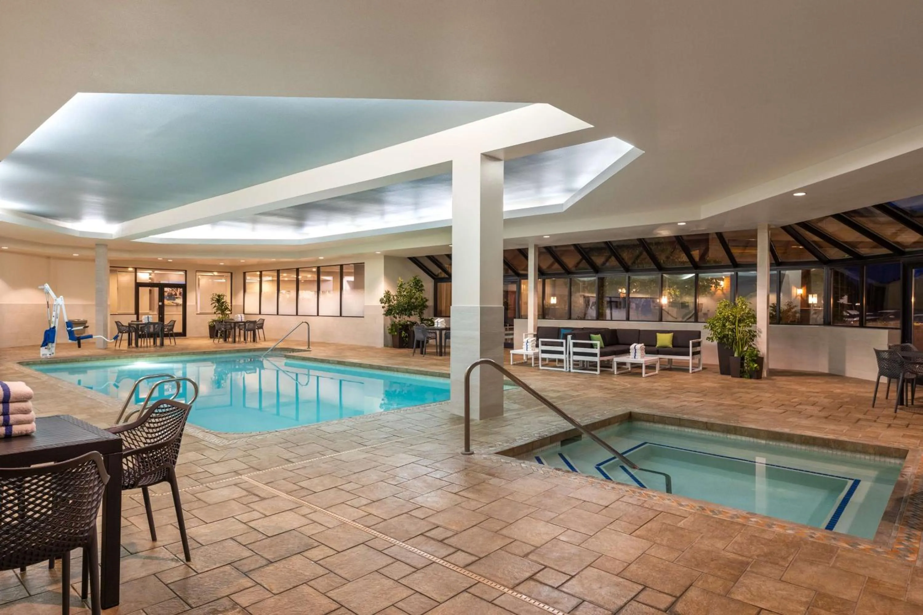 Pool view in Hampton Inn Spokane Airport