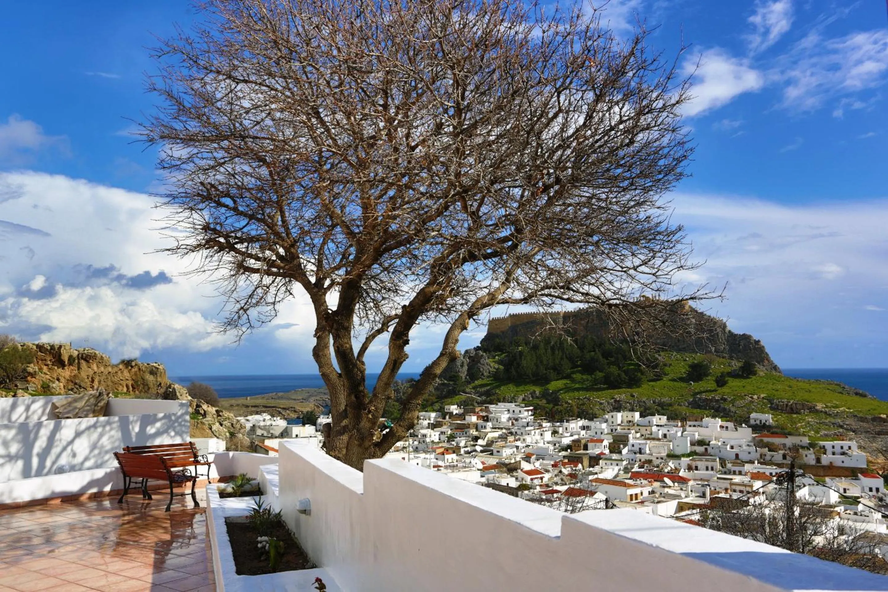 Balcony/Terrace in Little Lindos Sea View Studios