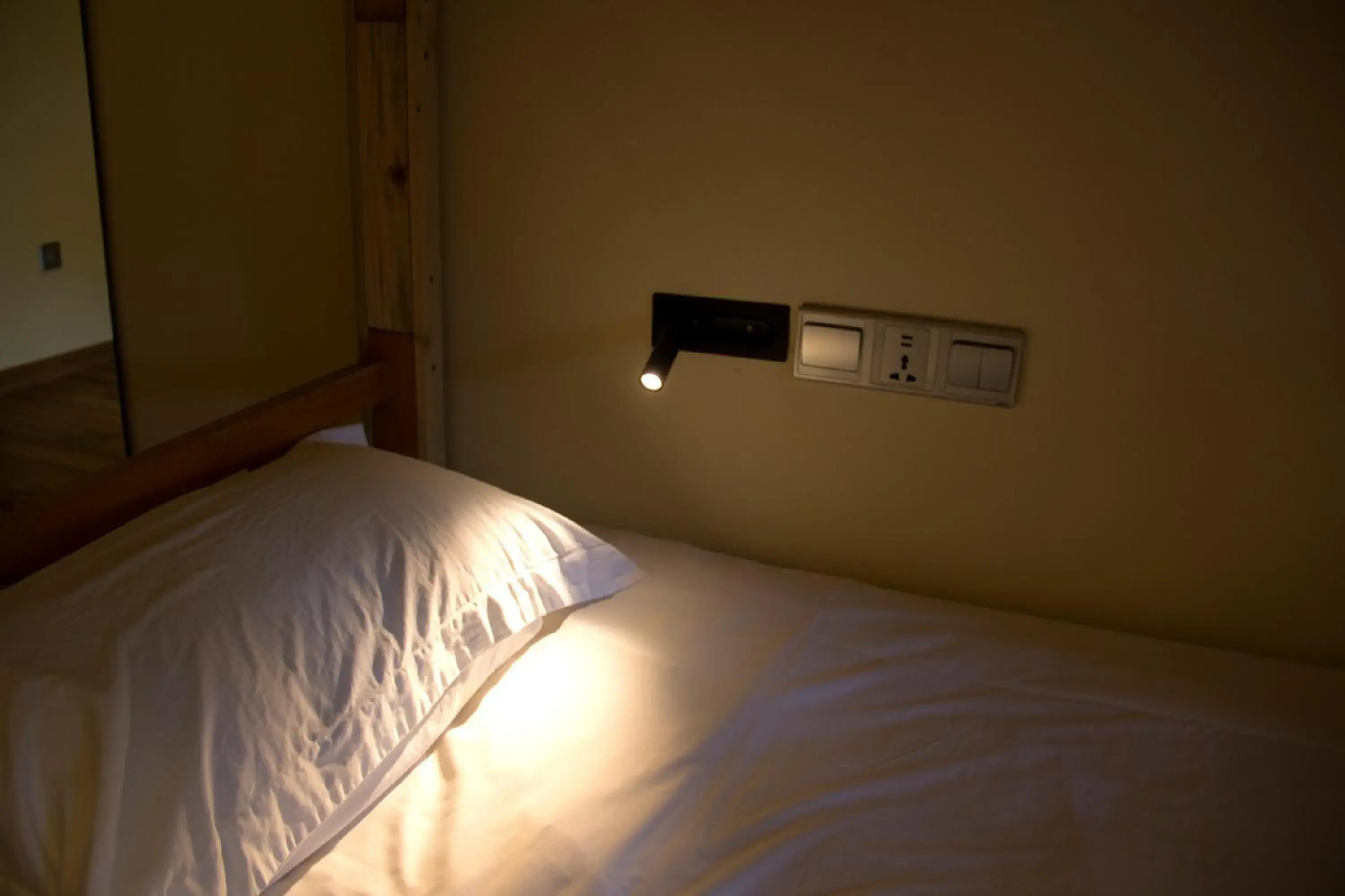 Bunk Bed in Female Dormitory Room in Qingdao Kaiyue Hotel Zhongshan Road St Michael's Cathedral and Zhanqiao Pier Bunk Bed in Female Dormitory Room in Qingdao Kaiyue Hotel Zhongshan Road St Michael's Cathedral and Zhanqiao Pier