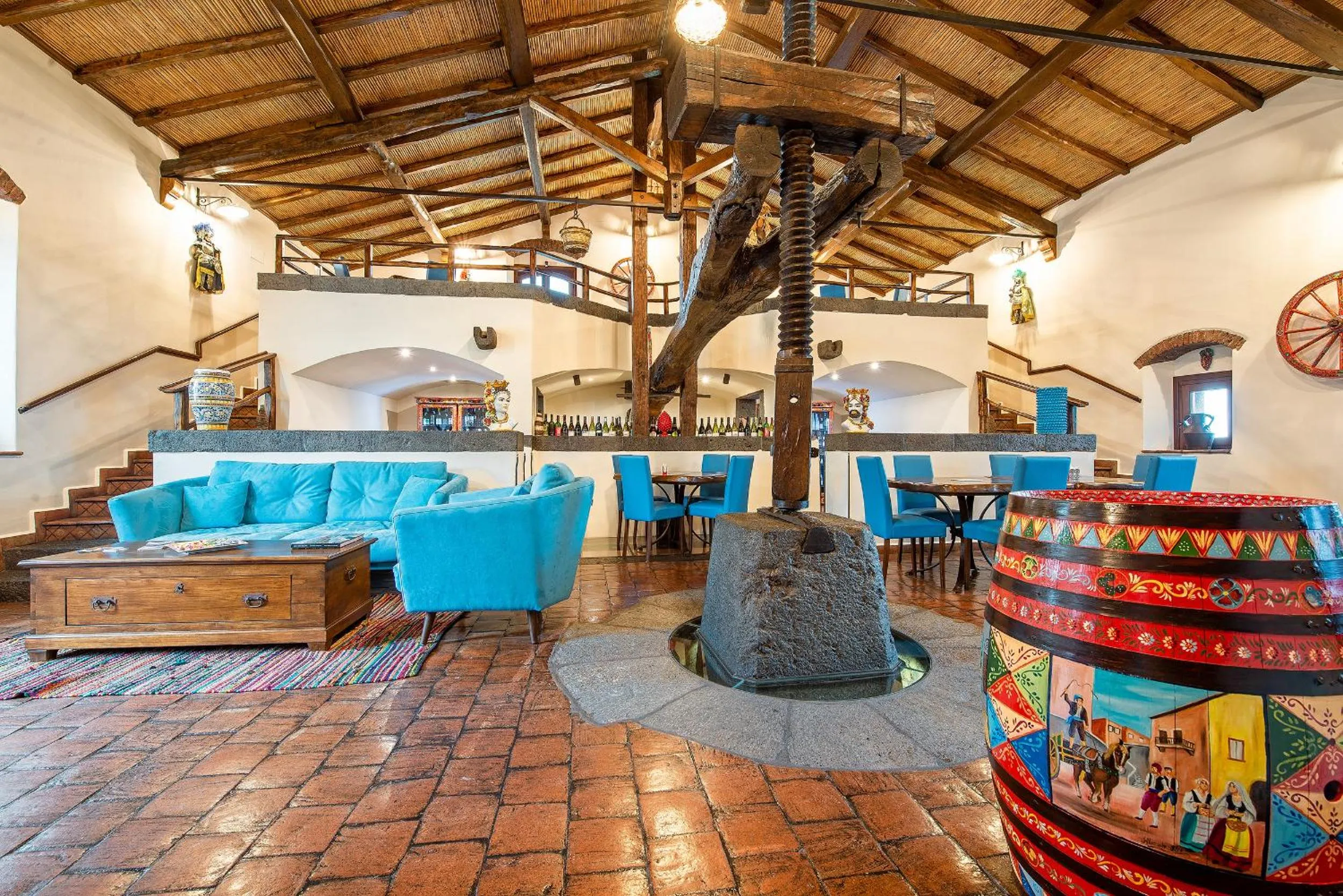 Communal lounge/ TV room in Etna Quota Mille Boutique Hotel, Typical Sicilian Food & Wine