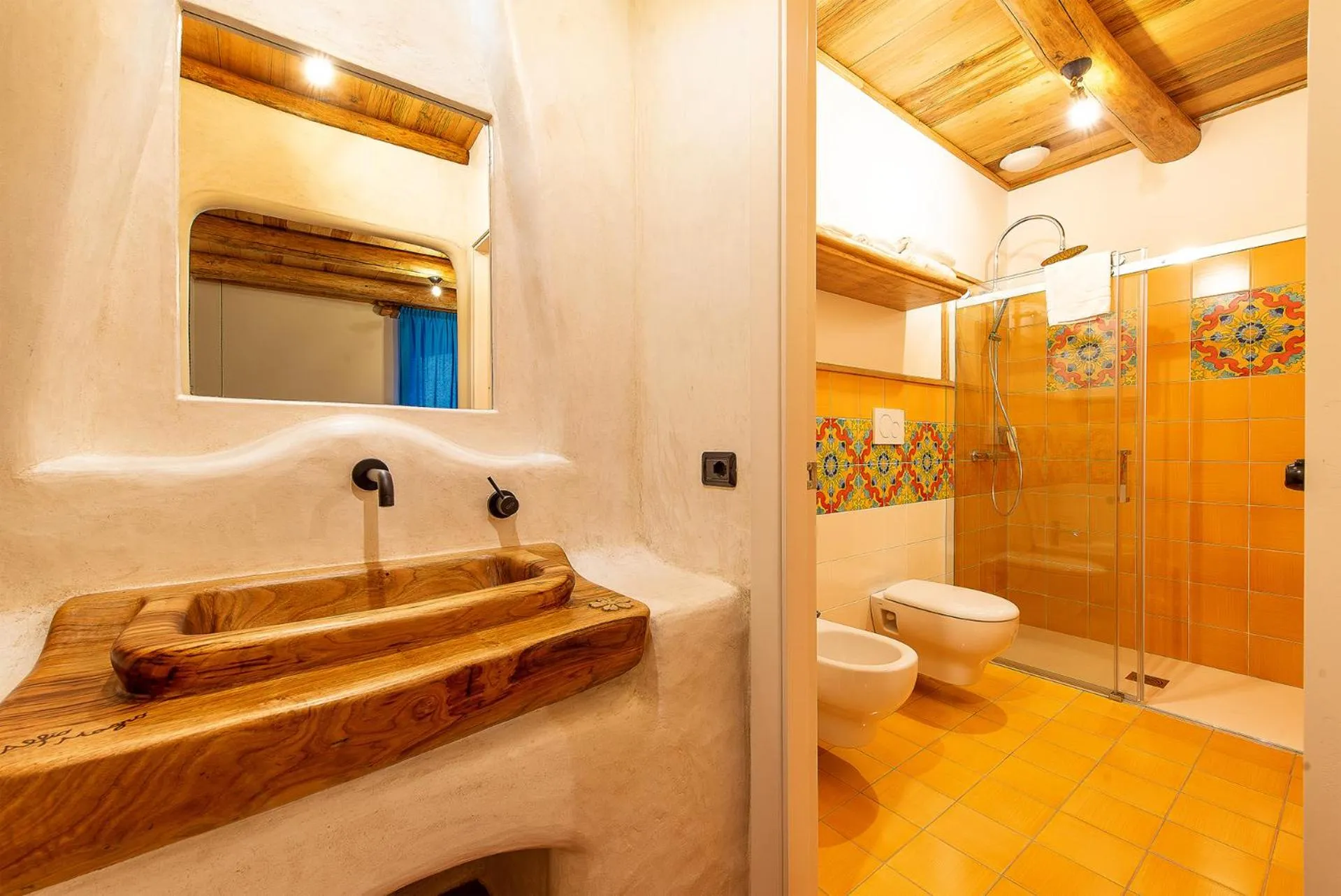 Bathroom in Etna Quota Mille Boutique Hotel, Typical Sicilian Food & Wine