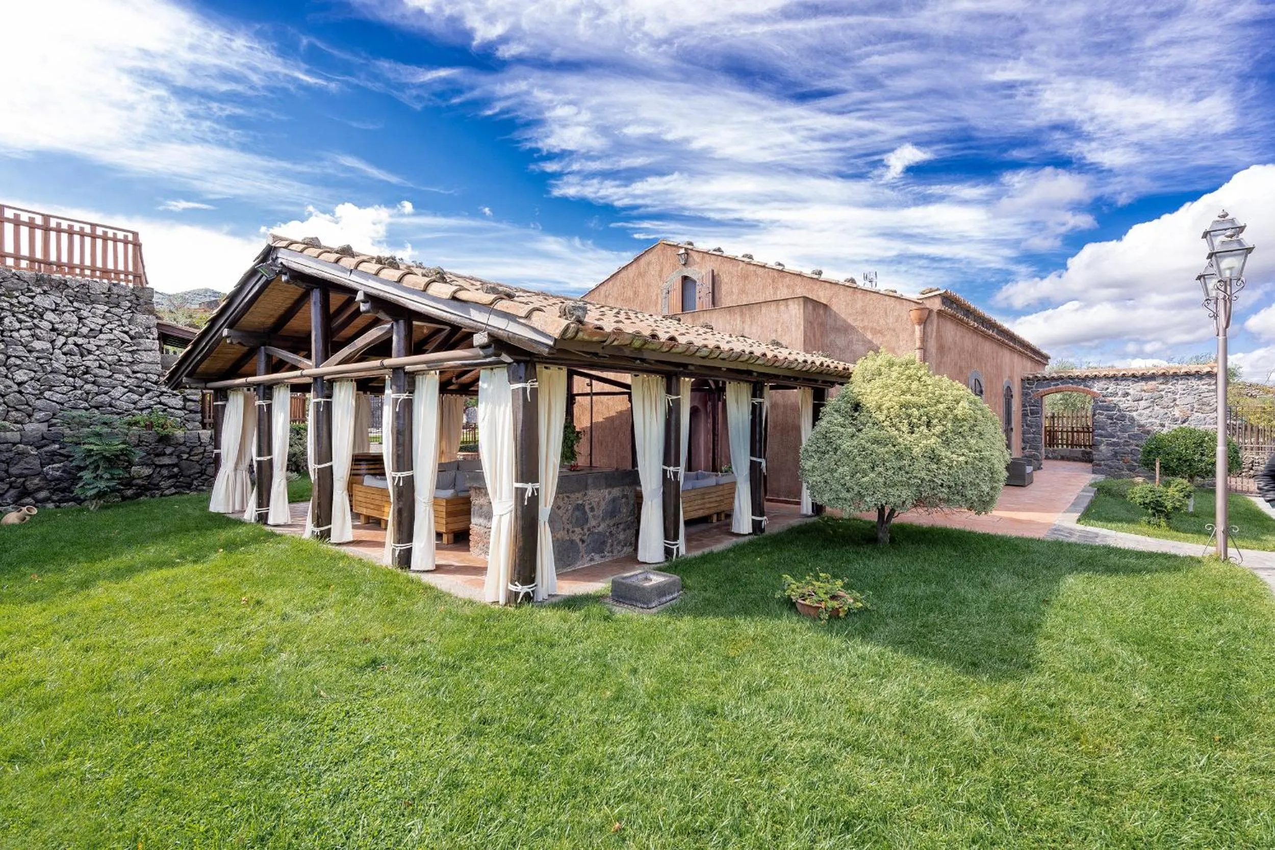 Patio in Etna Quota Mille Boutique Hotel, Typical Sicilian Food & Wine