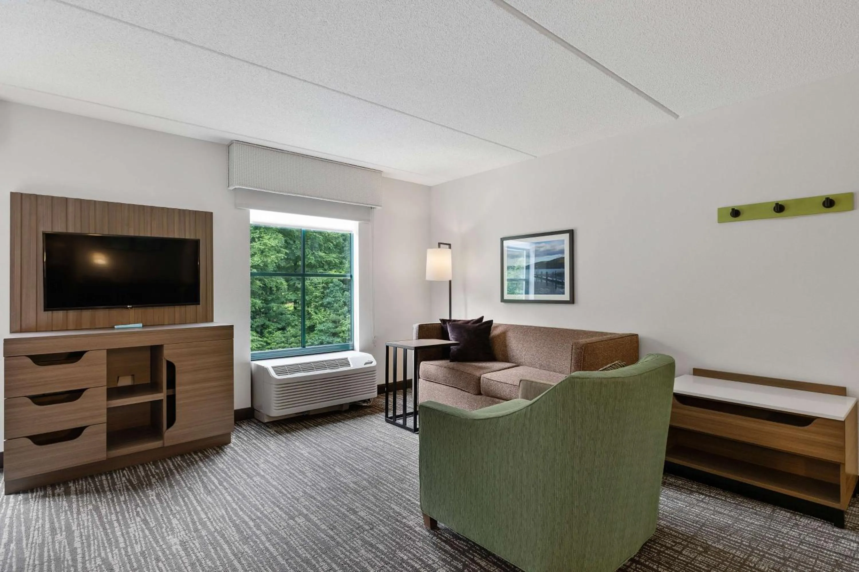 Living room, Bed in Hampton Inn & Suites Lake George