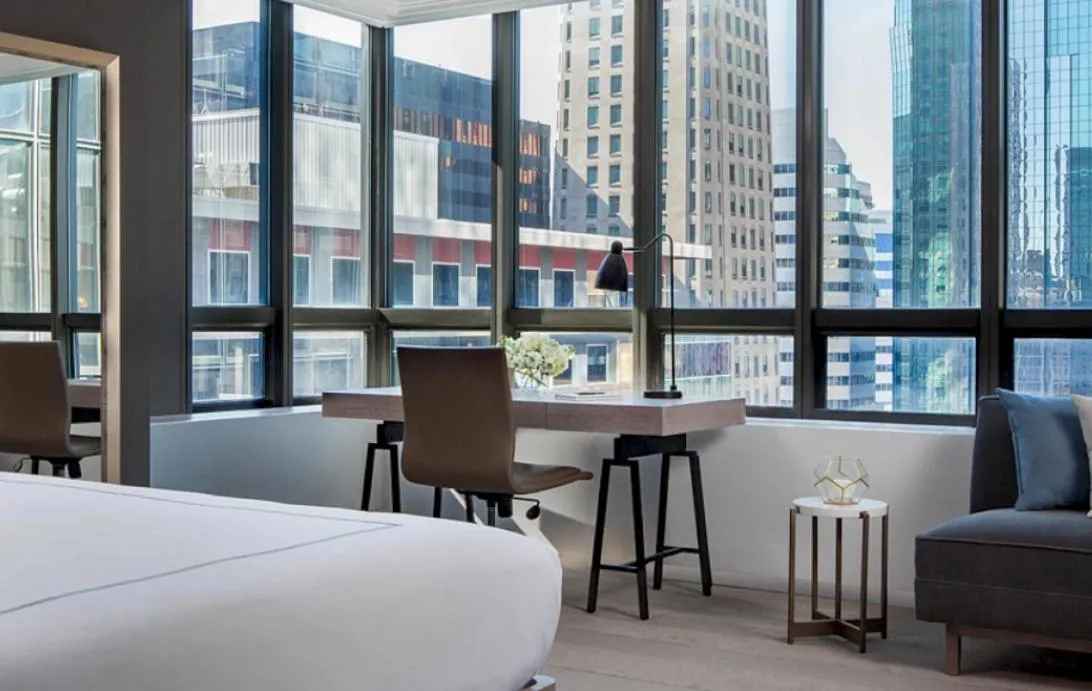 Bed in The Marquette Hotel, Curio Collection by Hilton