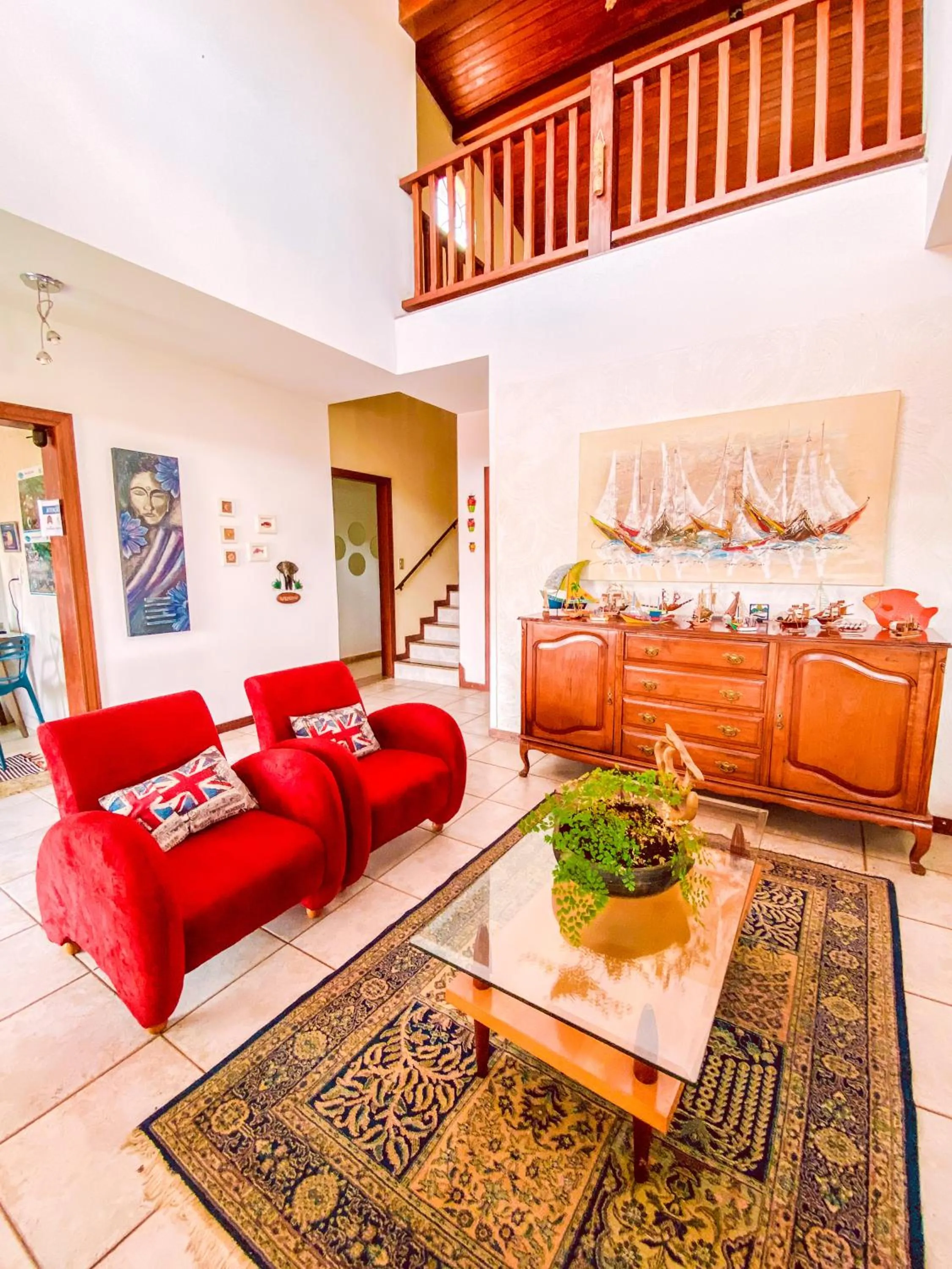 Living room in Pousada Quintal da Lua