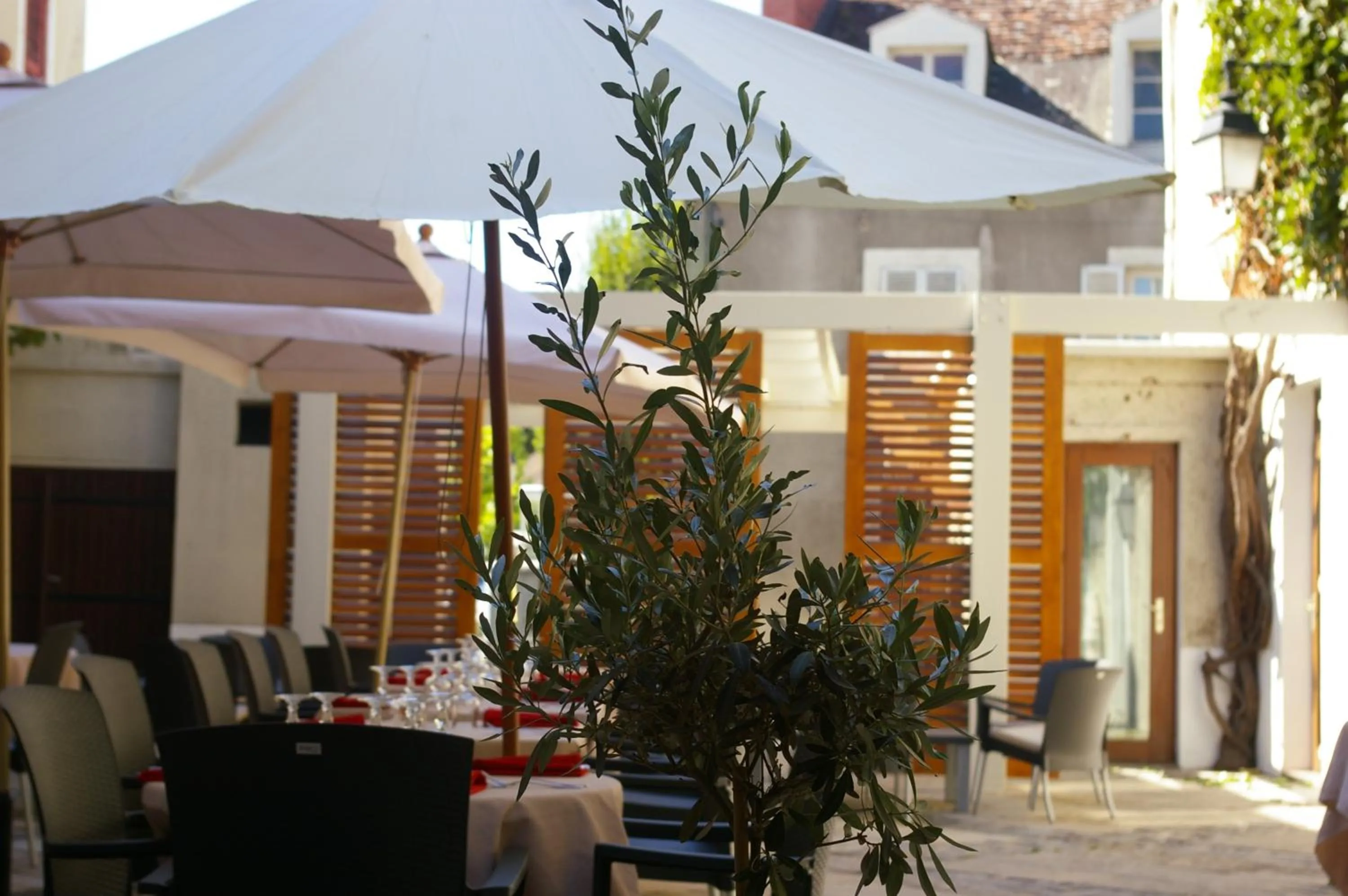 Balcony/Terrace in Logis Hôtel Le Cheval Noir
