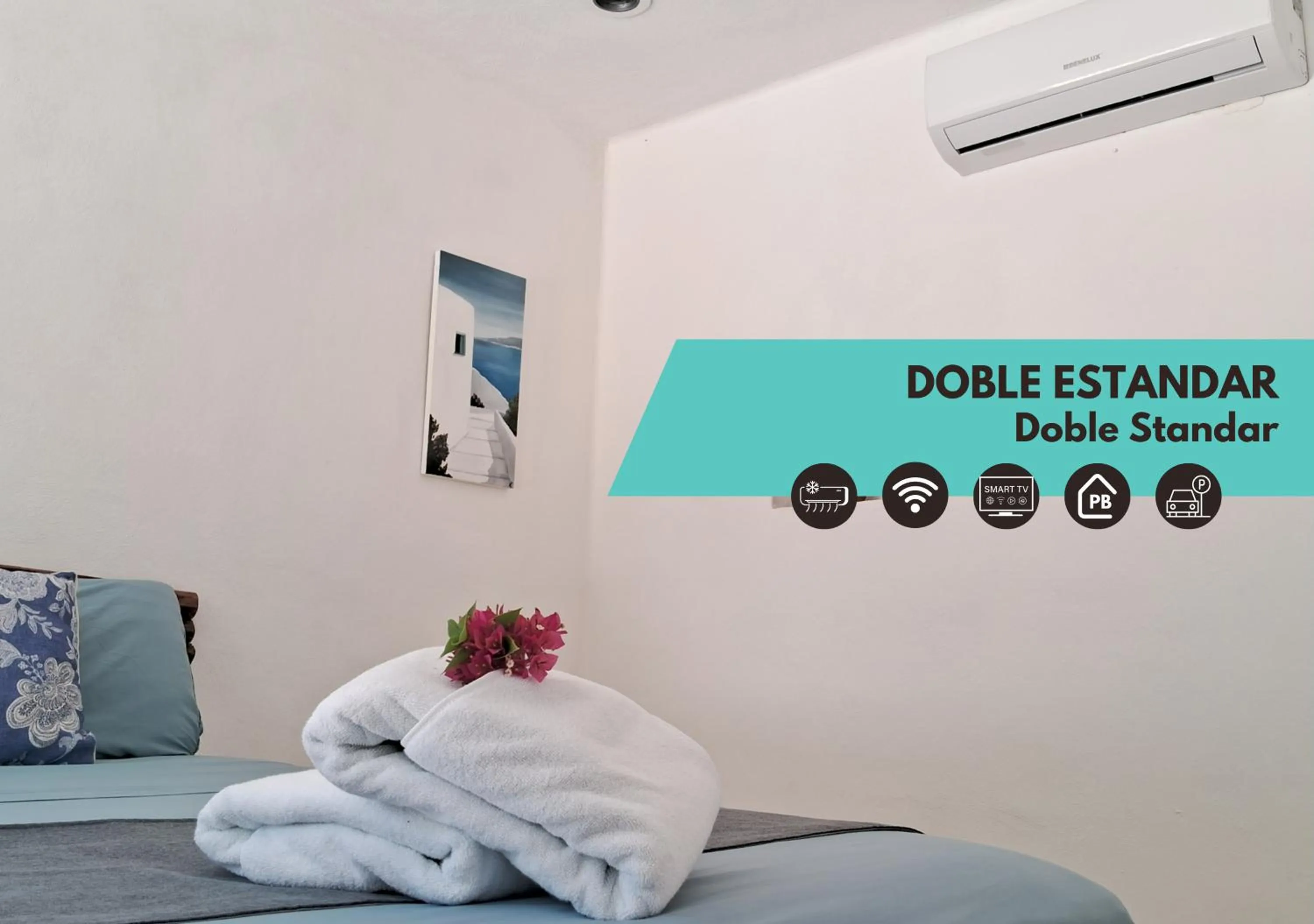 Bed in Hotel Posada Mykonos