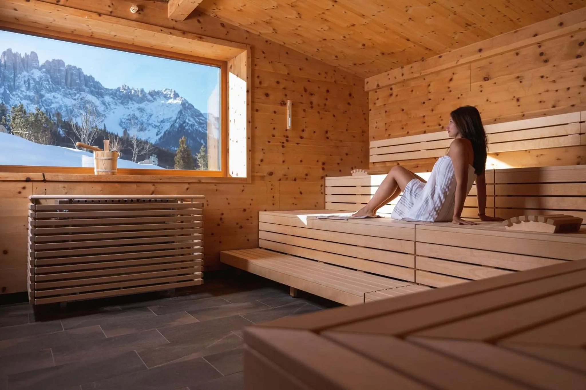 Sauna in Moseralm Dolomiti Hideaway