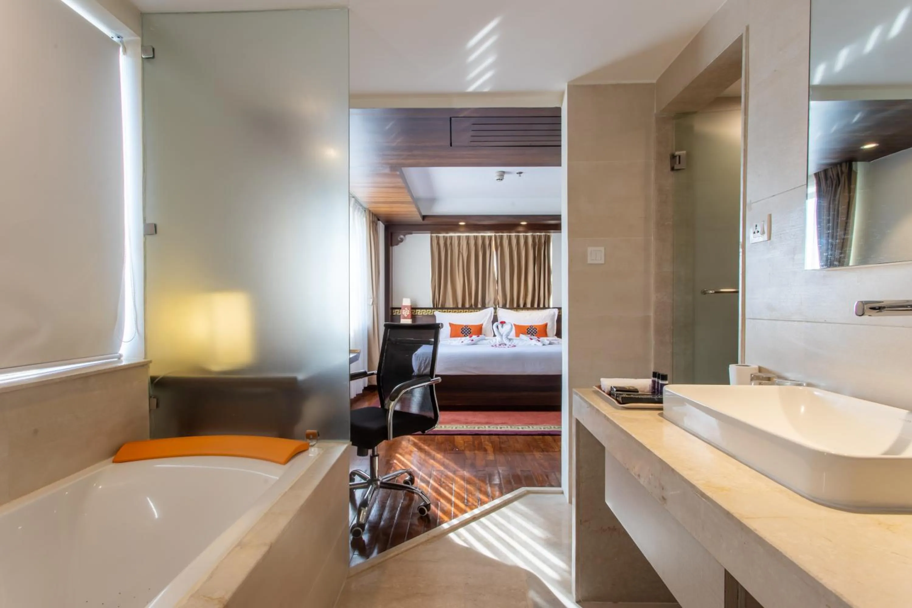 Bath, Bed in Ramada by Wyndham Kathmandu Dhumbarahi