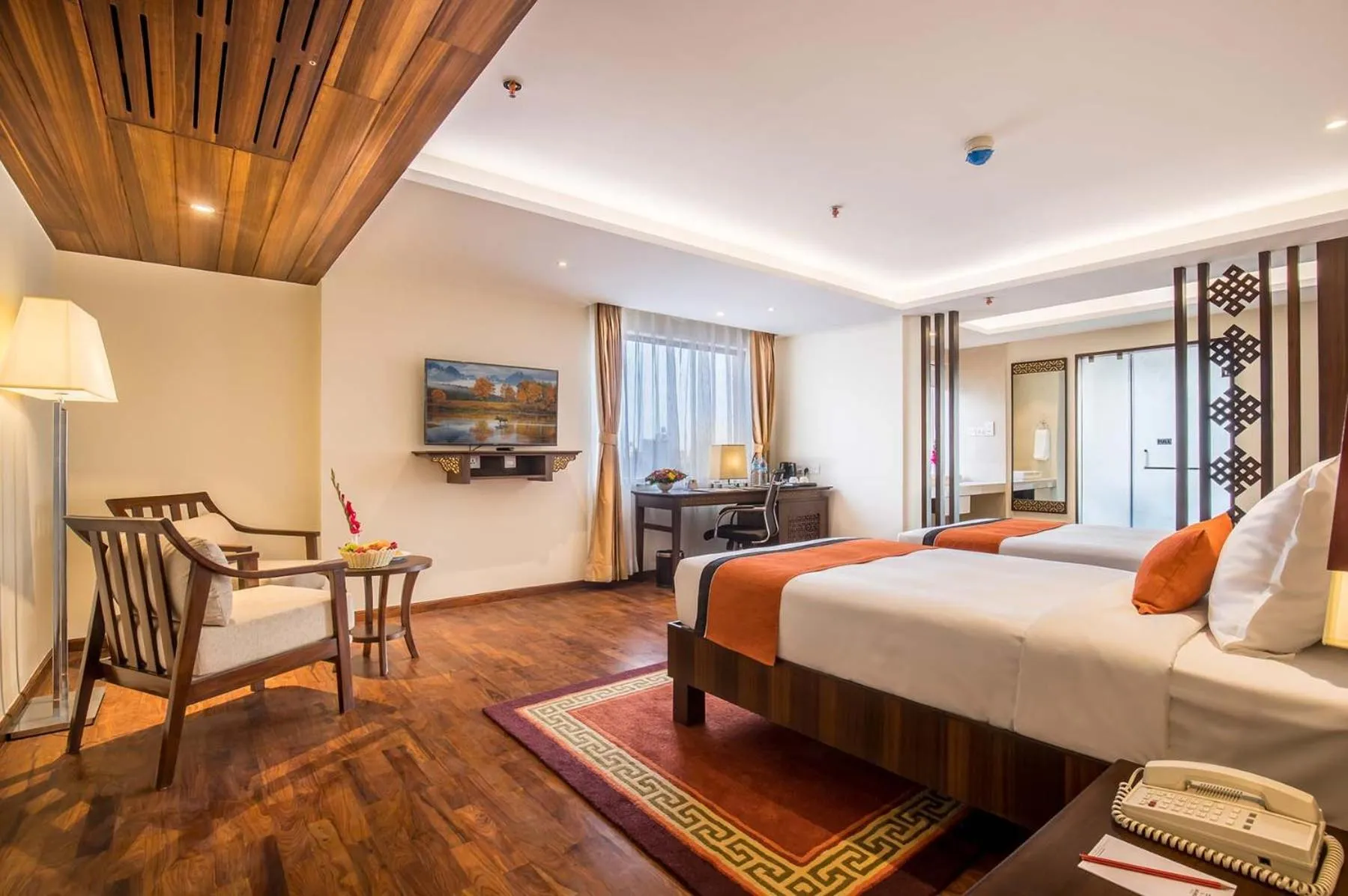 Shower, Bed in Ramada by Wyndham Kathmandu Dhumbarahi